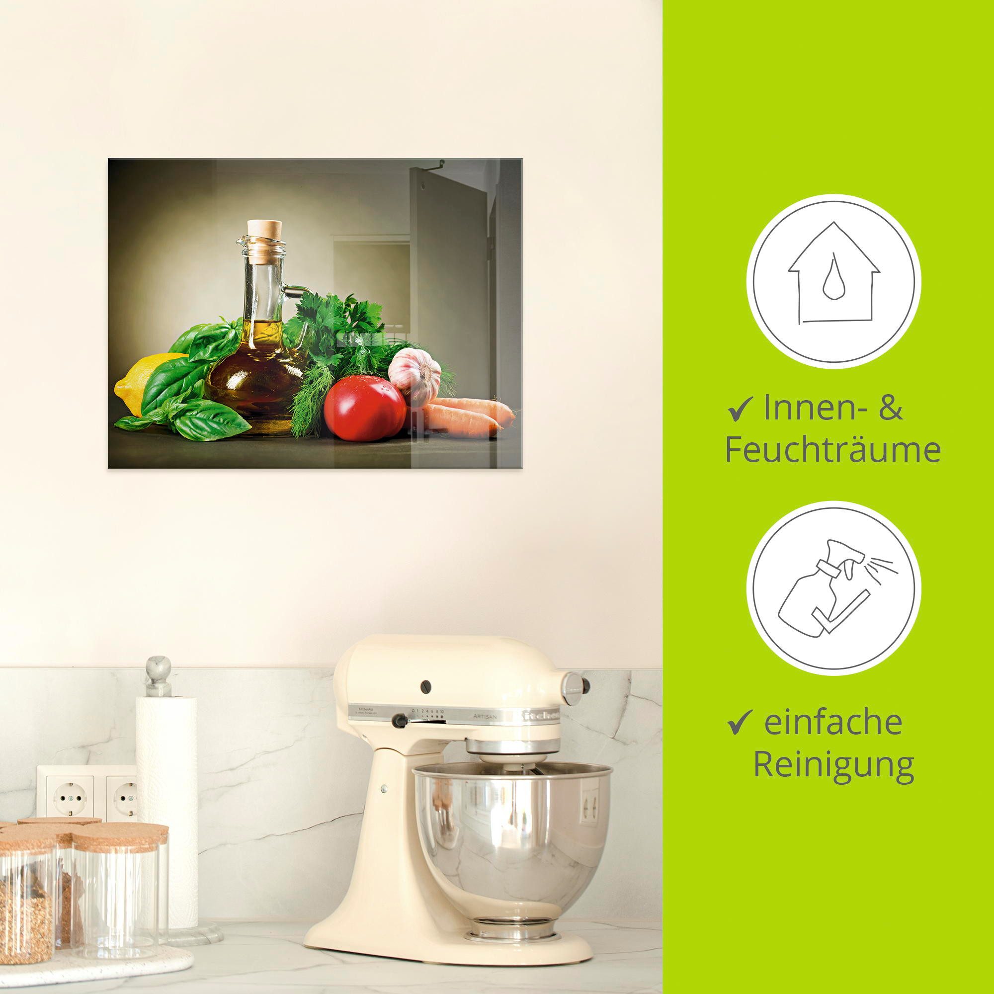 Artland Print op glas Gezonde groente en specerijen