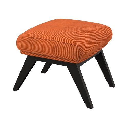 FLEXLUX Hocker Adria Zwarte poten, voetenbank/poef voor oorfauteuil hockers oranje