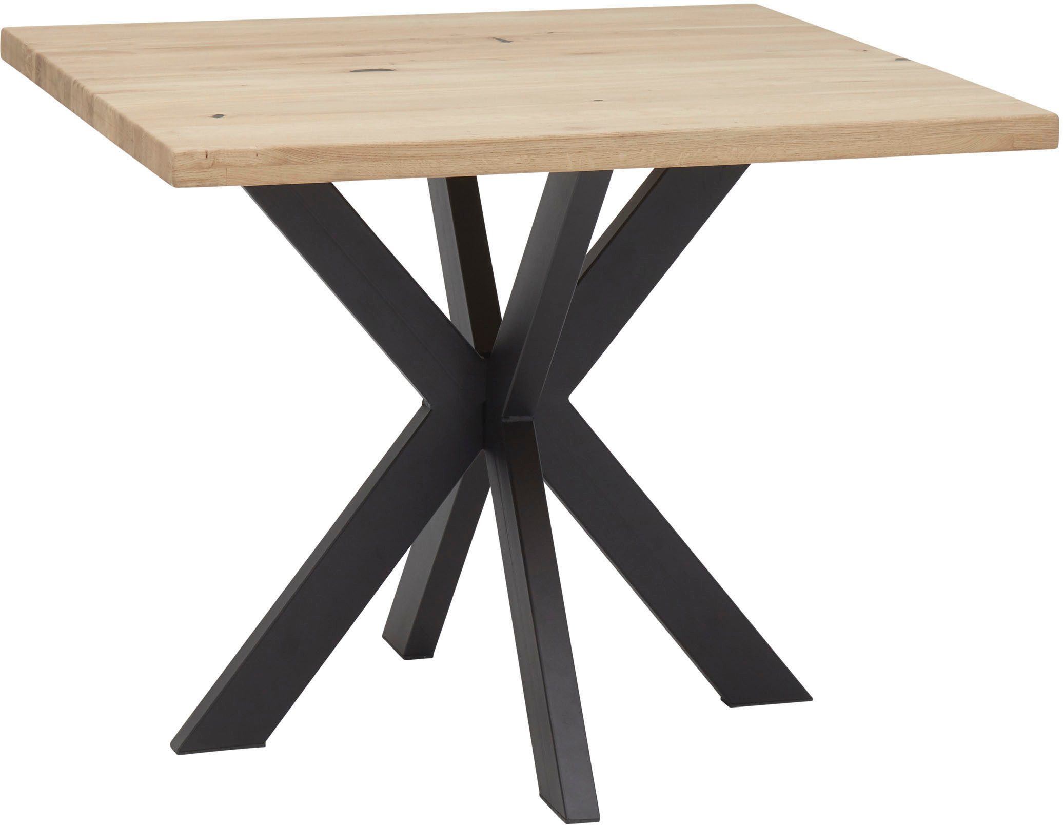 Stolkom Eettafel Micky 100 cm in massief geolied eiken, vierkante tafel