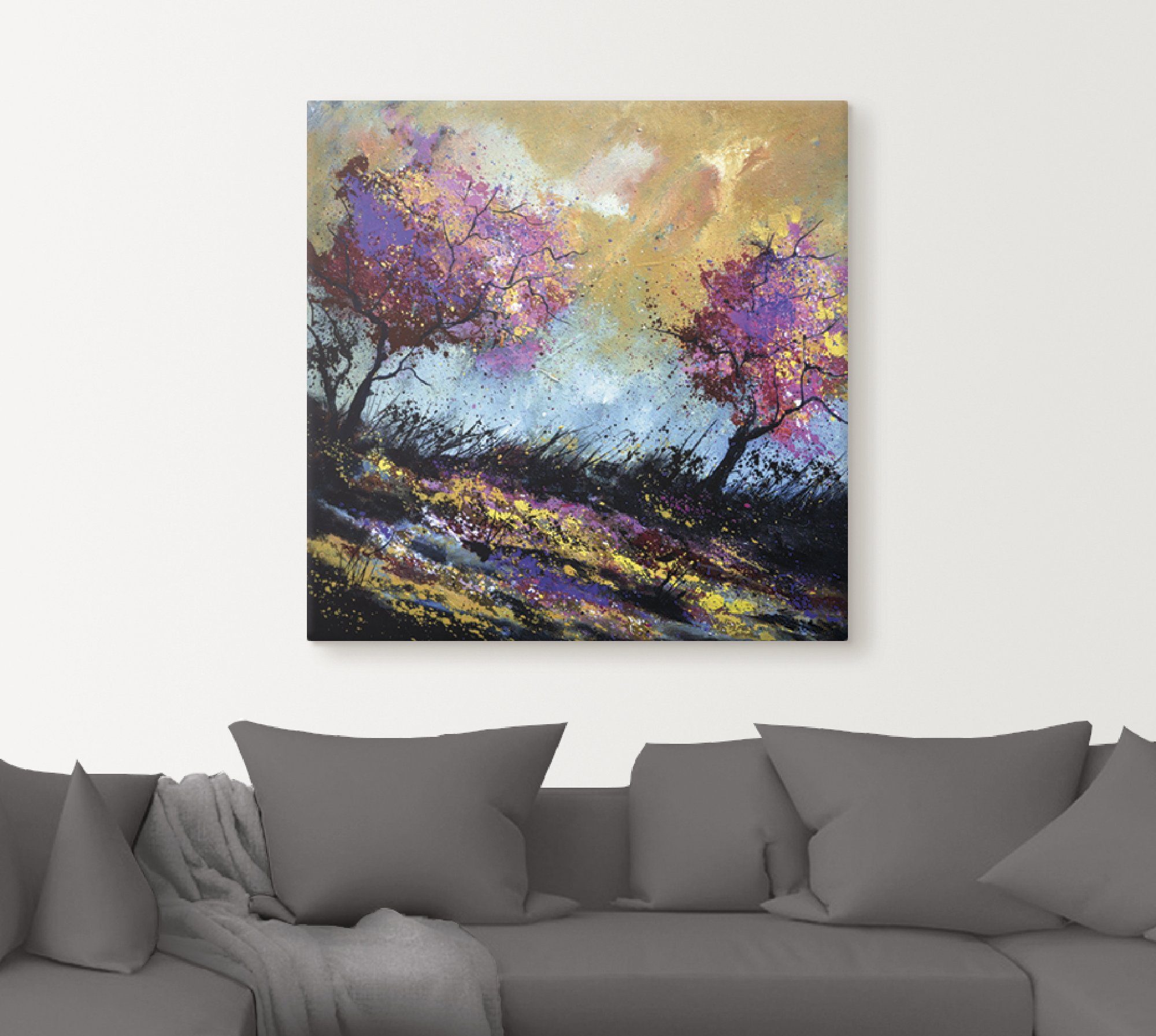 Artland Artprint op linnen Herfst-eiken gespannen op een spieraam