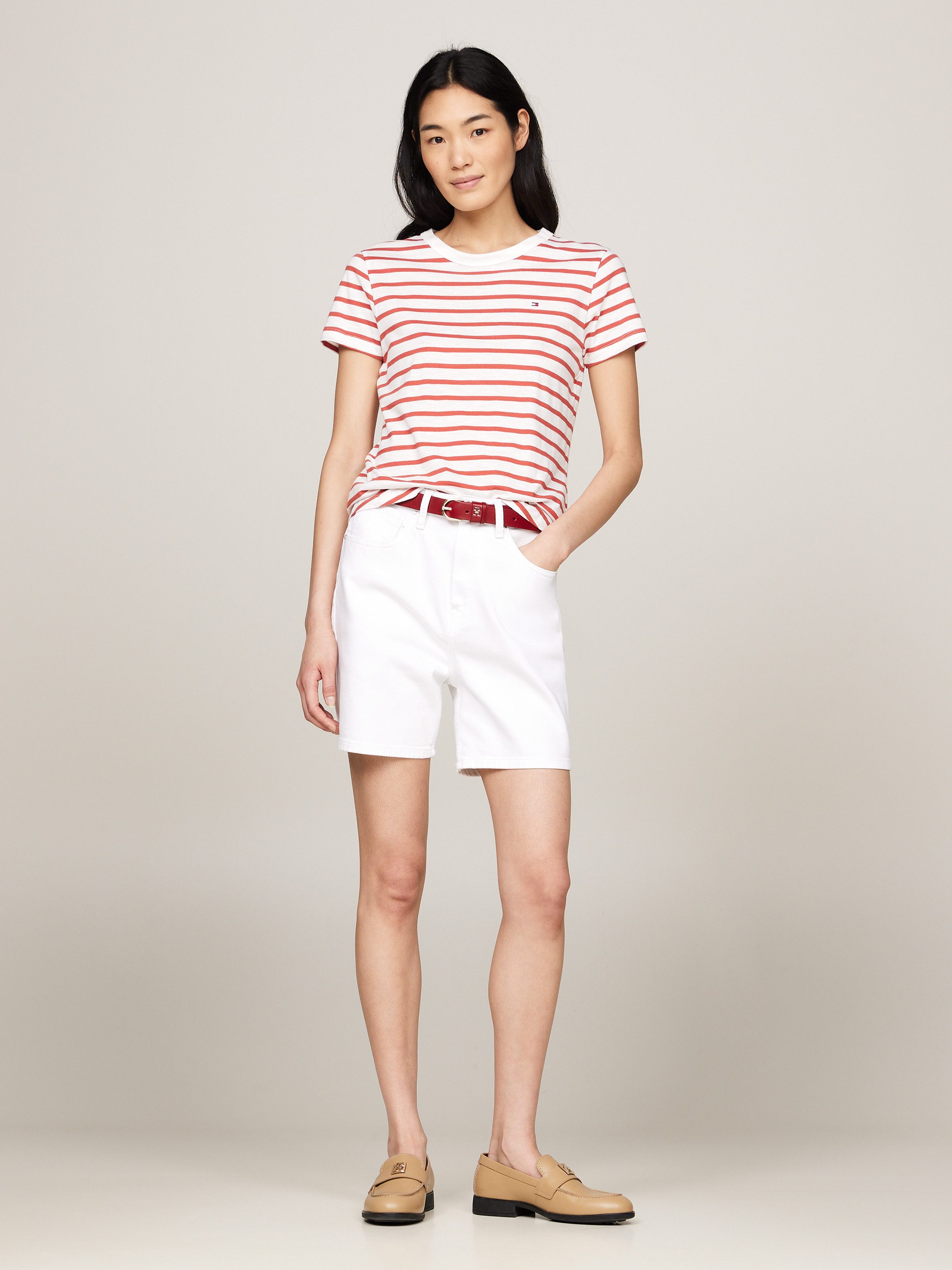 Tommy Hilfiger Shirt met ronde hals 1985 SLIM SLUB C-NK SS