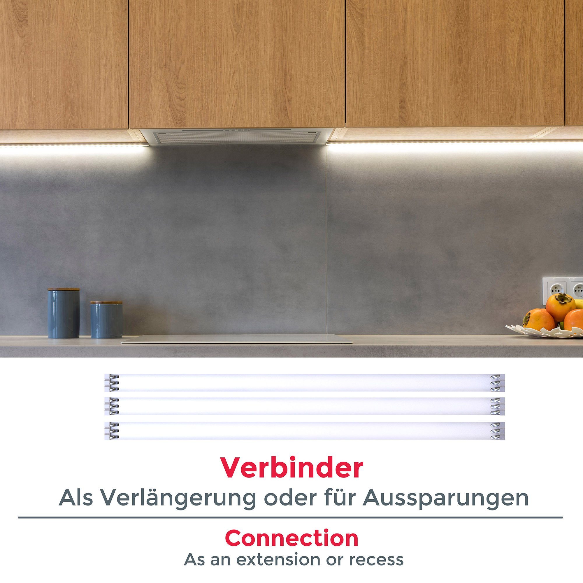 B.K.Licht Led-strepen Lacerta 2m led band set 4 strips onderbouwlamp inclusief connector