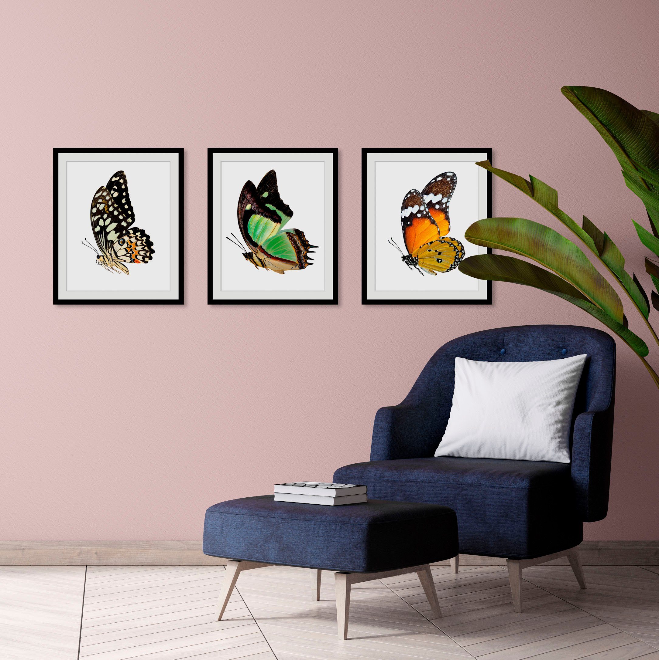 queence Wanddecoratie Charly HD premium posterdruk incl. houten lijst (1 stuk)