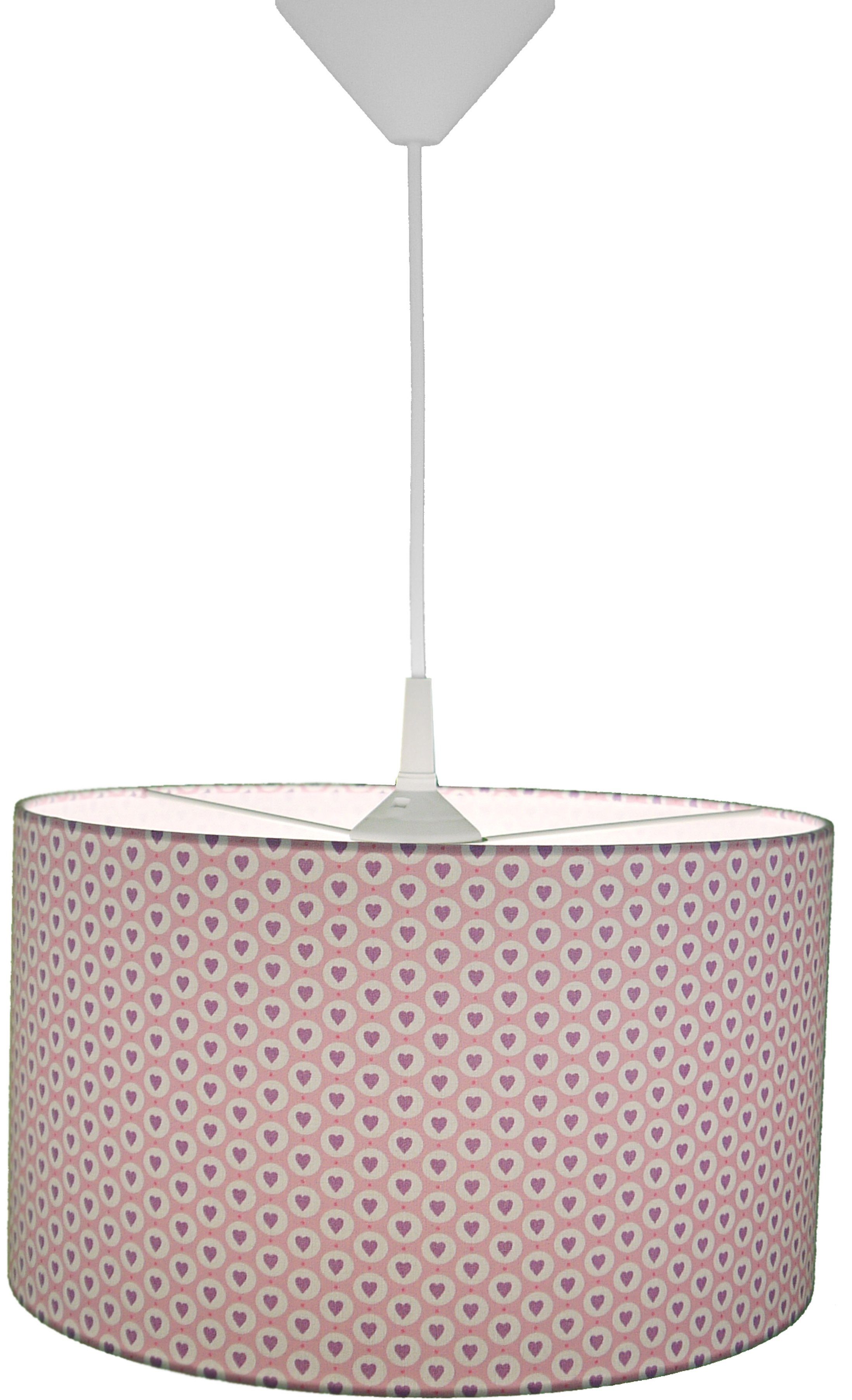 niermann Hanglamp Harten Stoff hanglamp harten roze/pink (1 stuk)