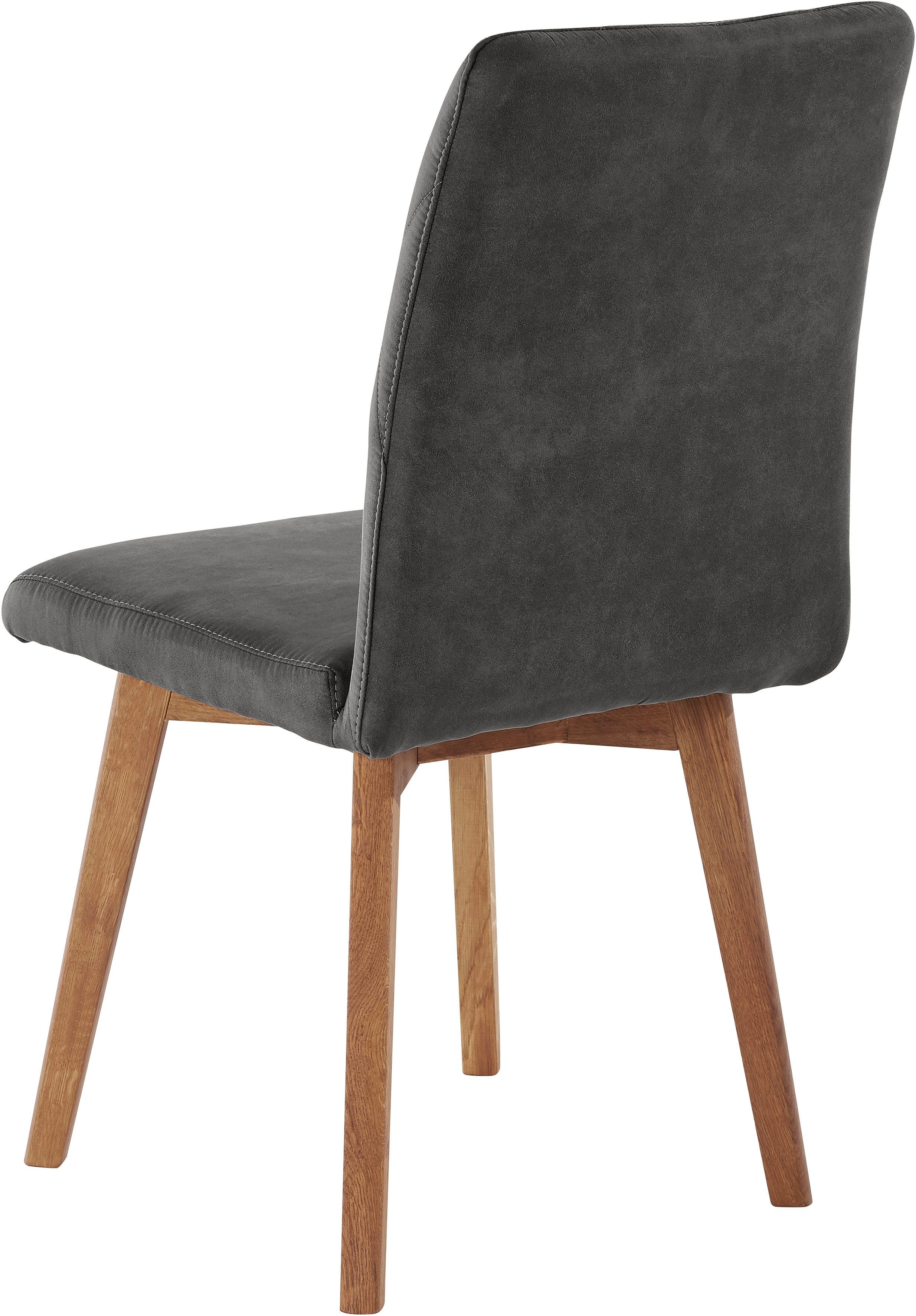 Home affaire Eetkamerstoel Brest Frame van eiken massief hout geolied (2 stuks)
