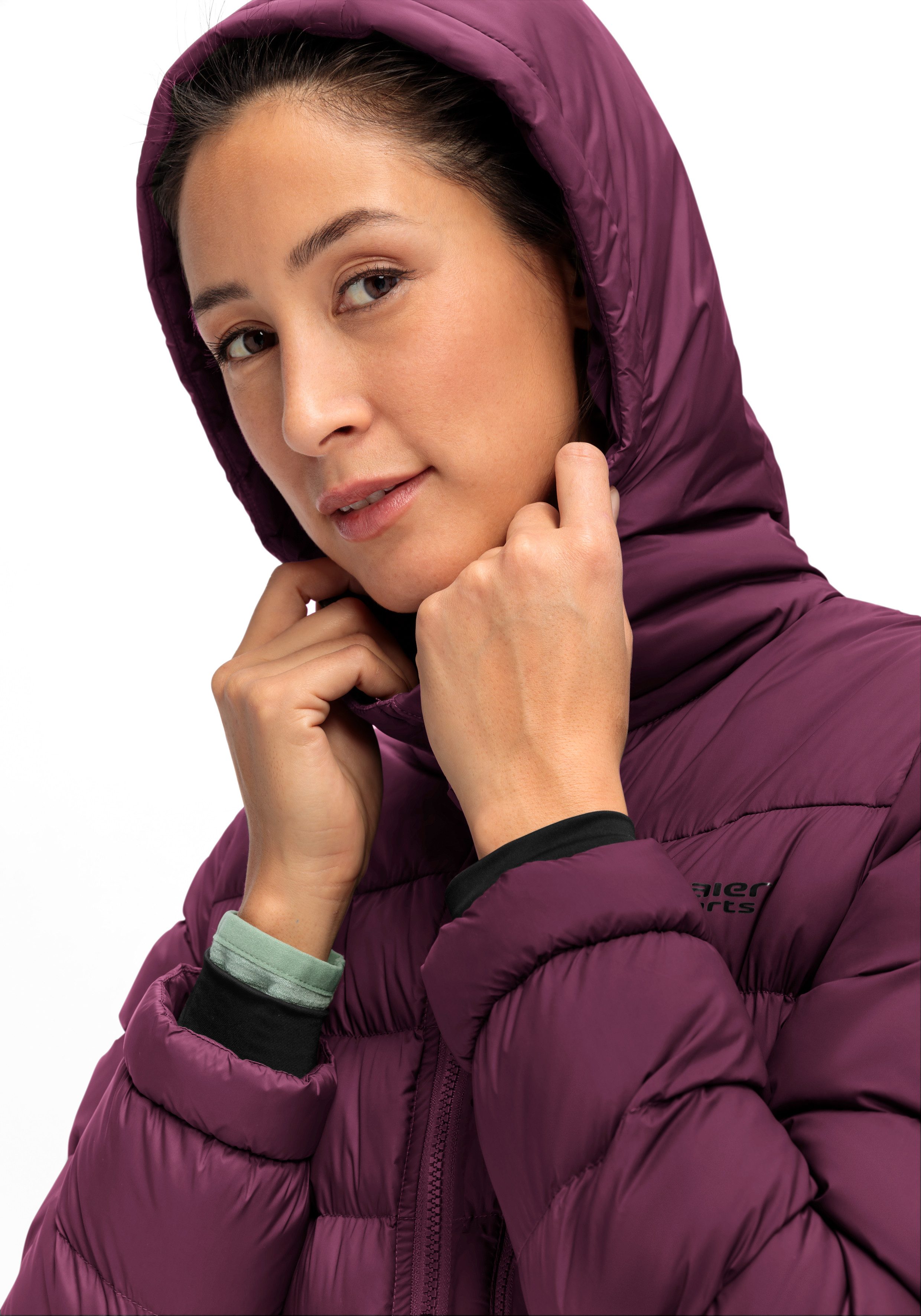 Maier Sports Functionele jas Lomnica Coat W Dames mantel licht Primaloft materiaal 3 ritszakken en capuchon
