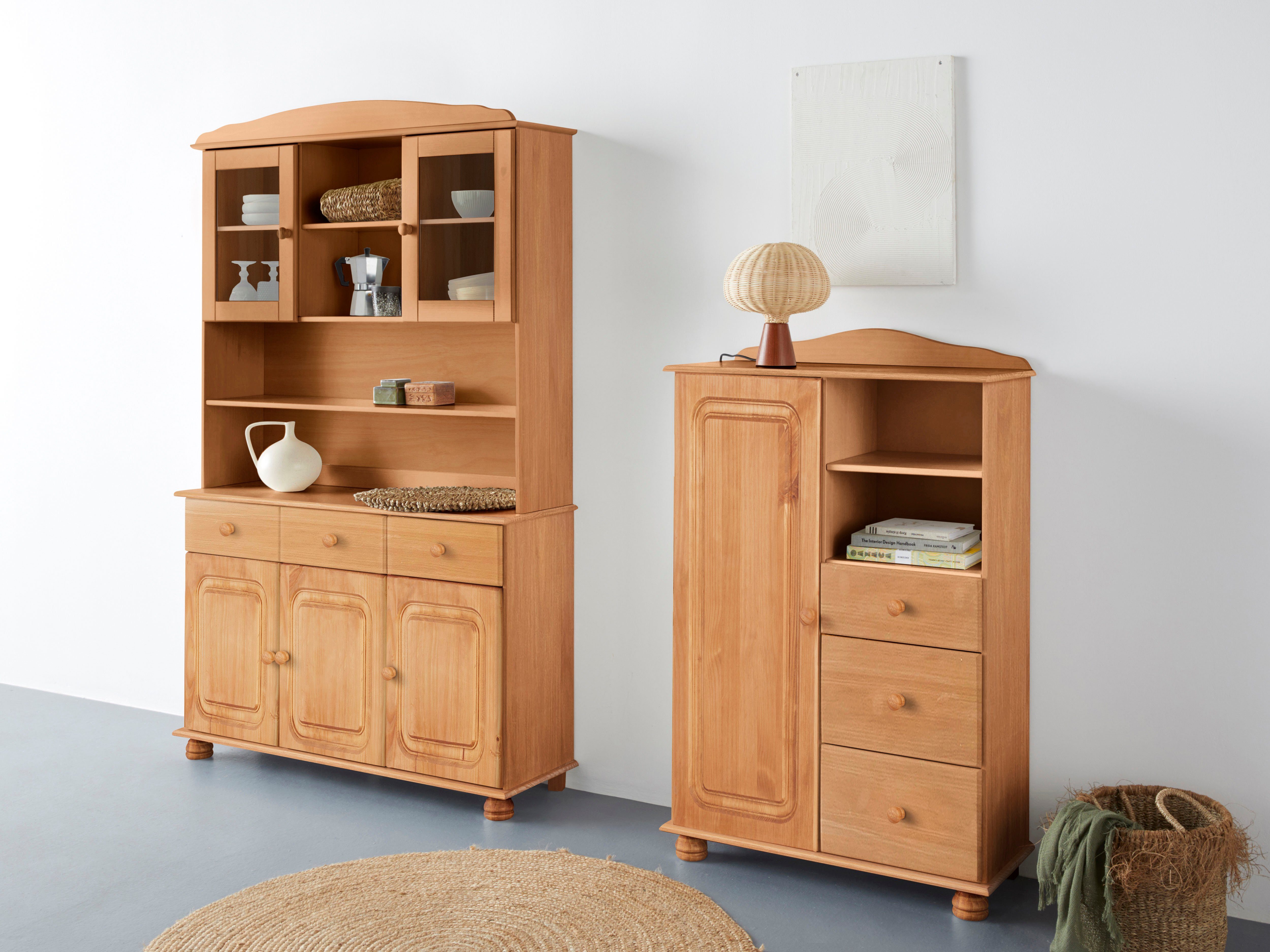 Home affaire Buffetkast Mette Met 2 laden en veel bergruimte achter 4 deuren, hoogte 181cm (2-delig)