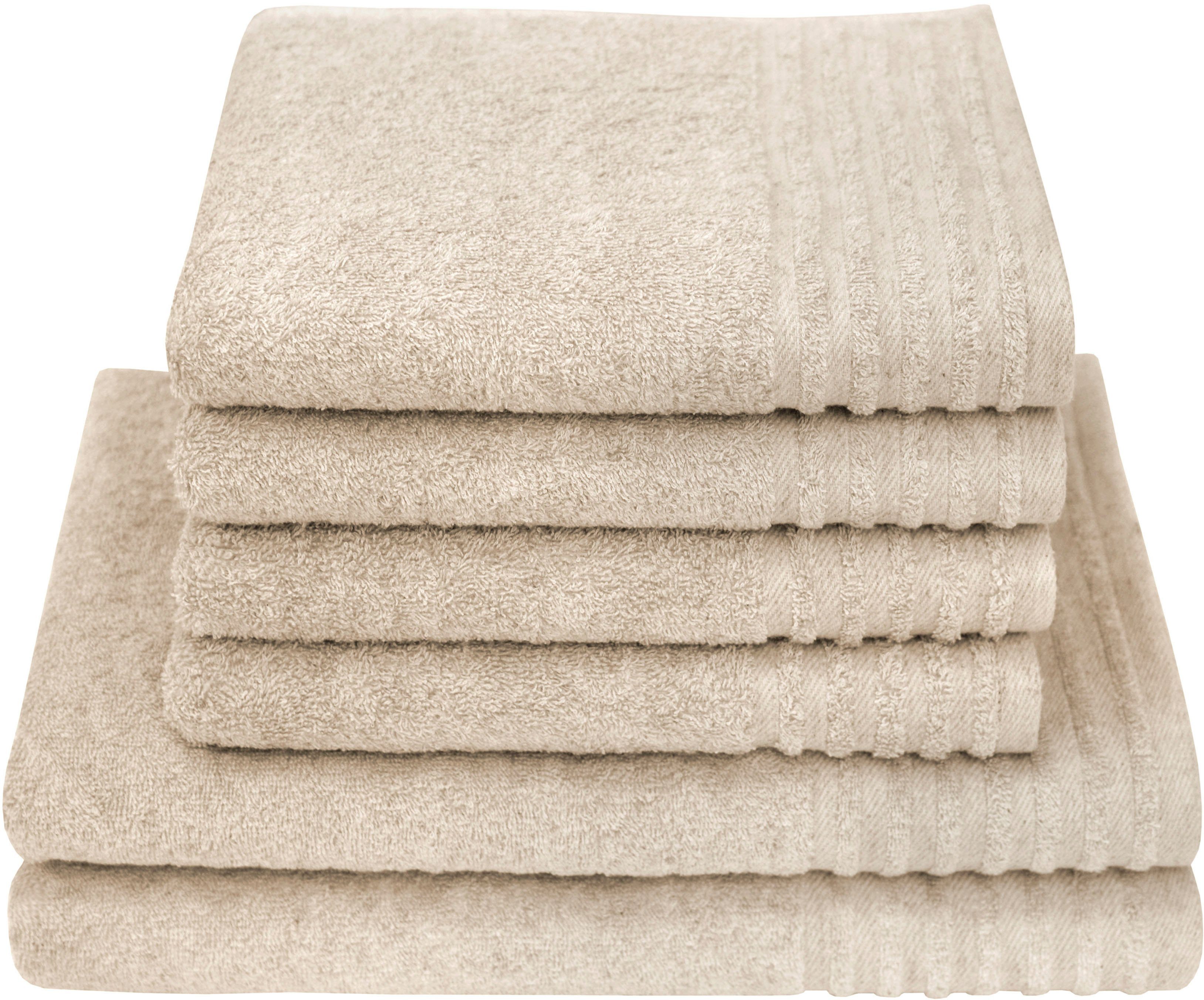 Dyckhoff Handdoekenset Deep Harmony Energy (set, 6 stuks) handdoeken beige