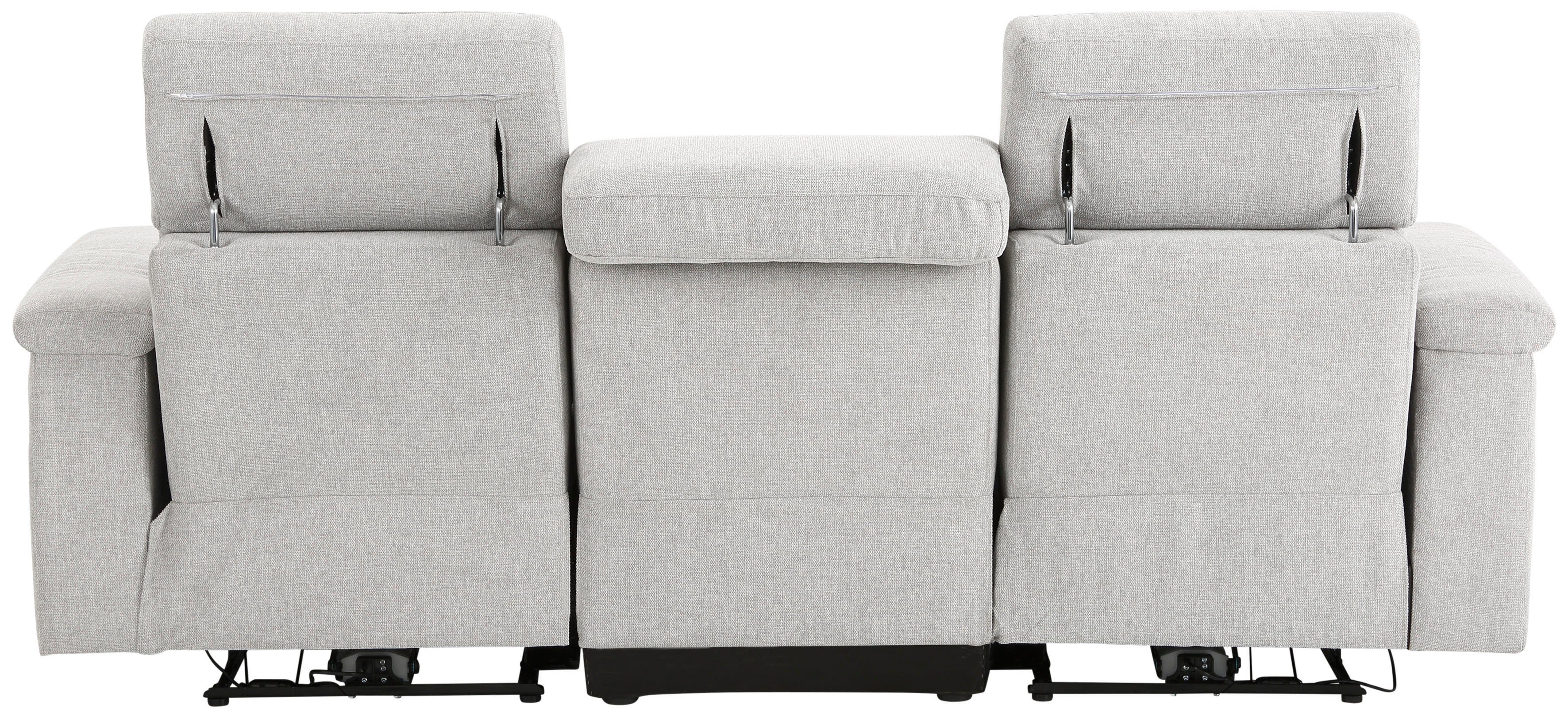 Home affaire 3-zitsbank Binado met handmatige of elektrische relaxfunctie met usb-aansluiting