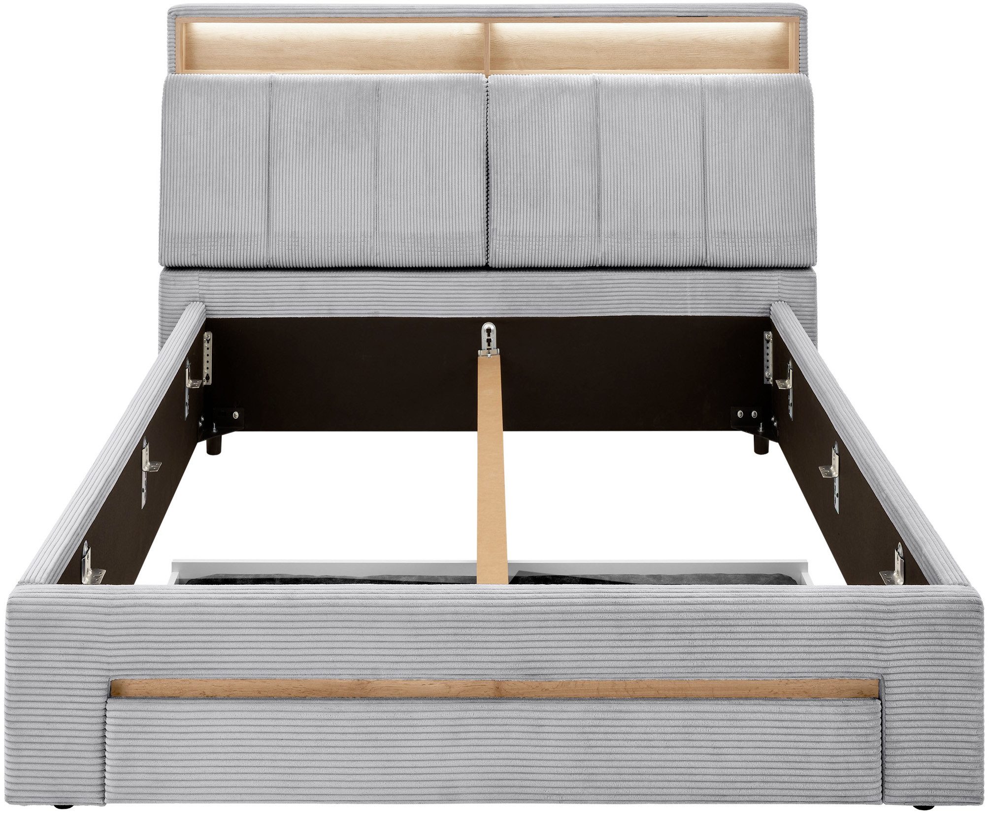 INOSIGN Gestoffeerd bed CiTY/GiRON,, gepolsterd opbergbed, met LED-verlichting Bedkisten met hondenbed of als opbergruimte, opklapbare hoofdeinden