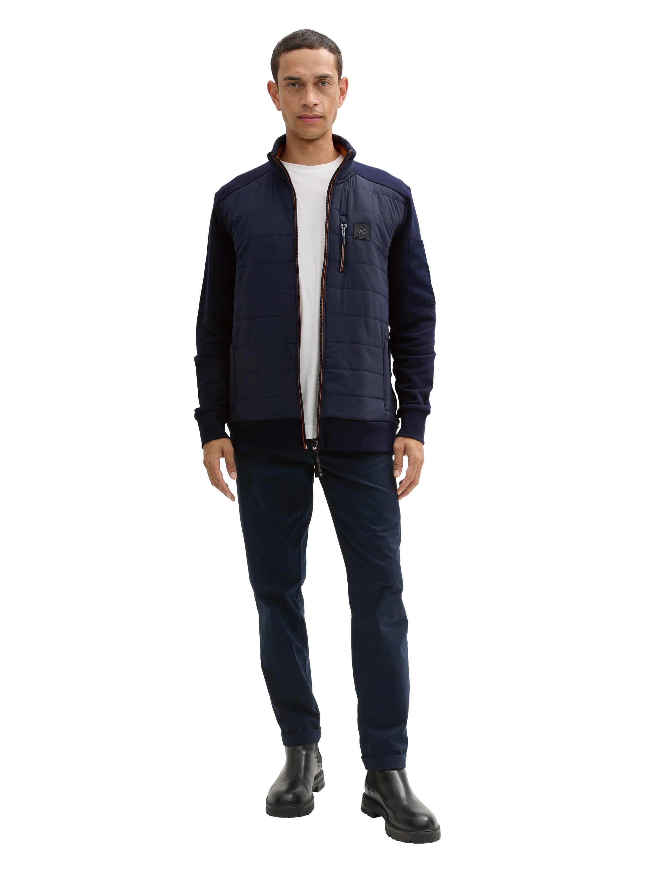 Tom Tailor Sweatvest met geborduurd logo