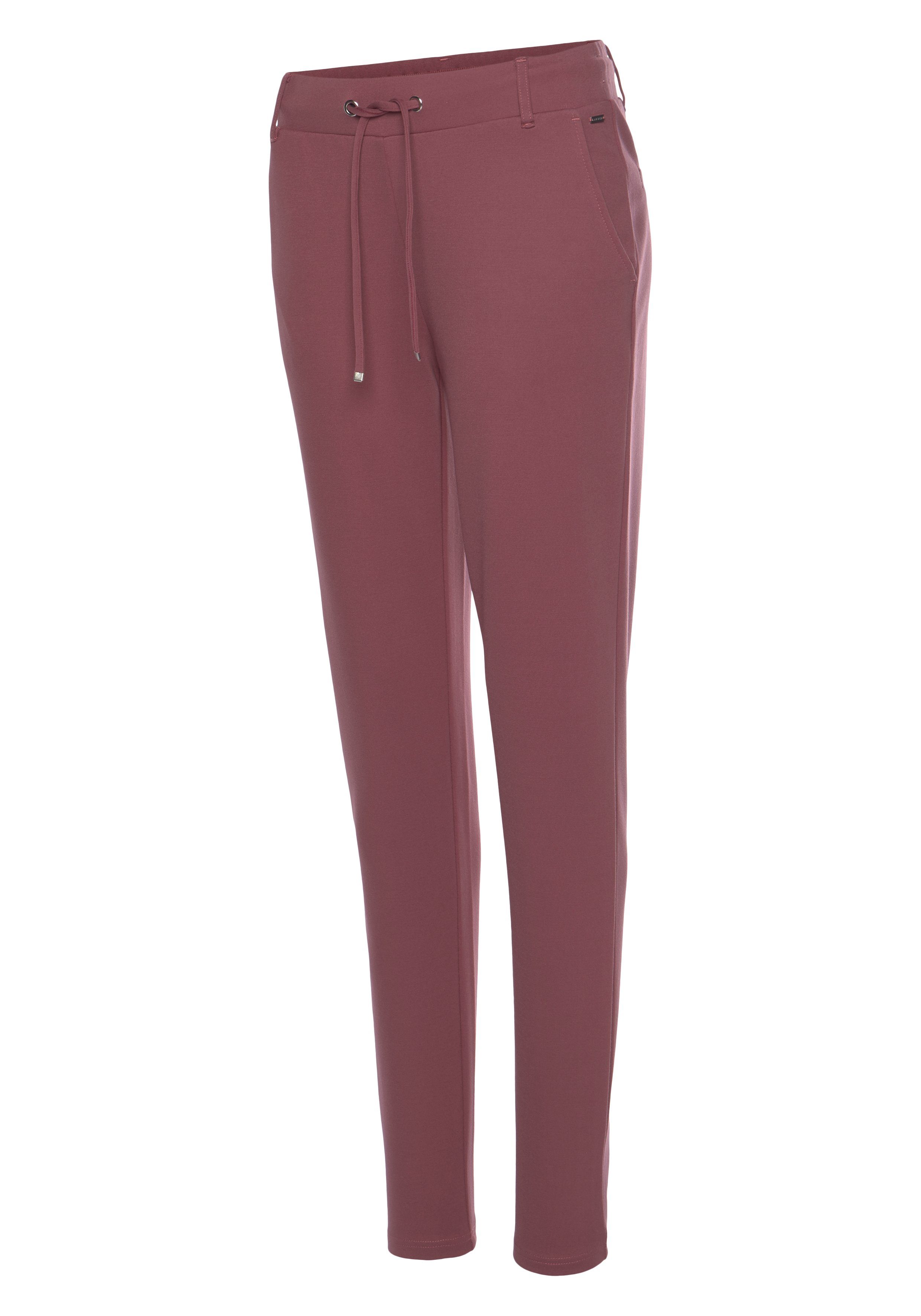 Lascana Jogpants met elastische tailleband en riemlussen, loungewear (1-delig)