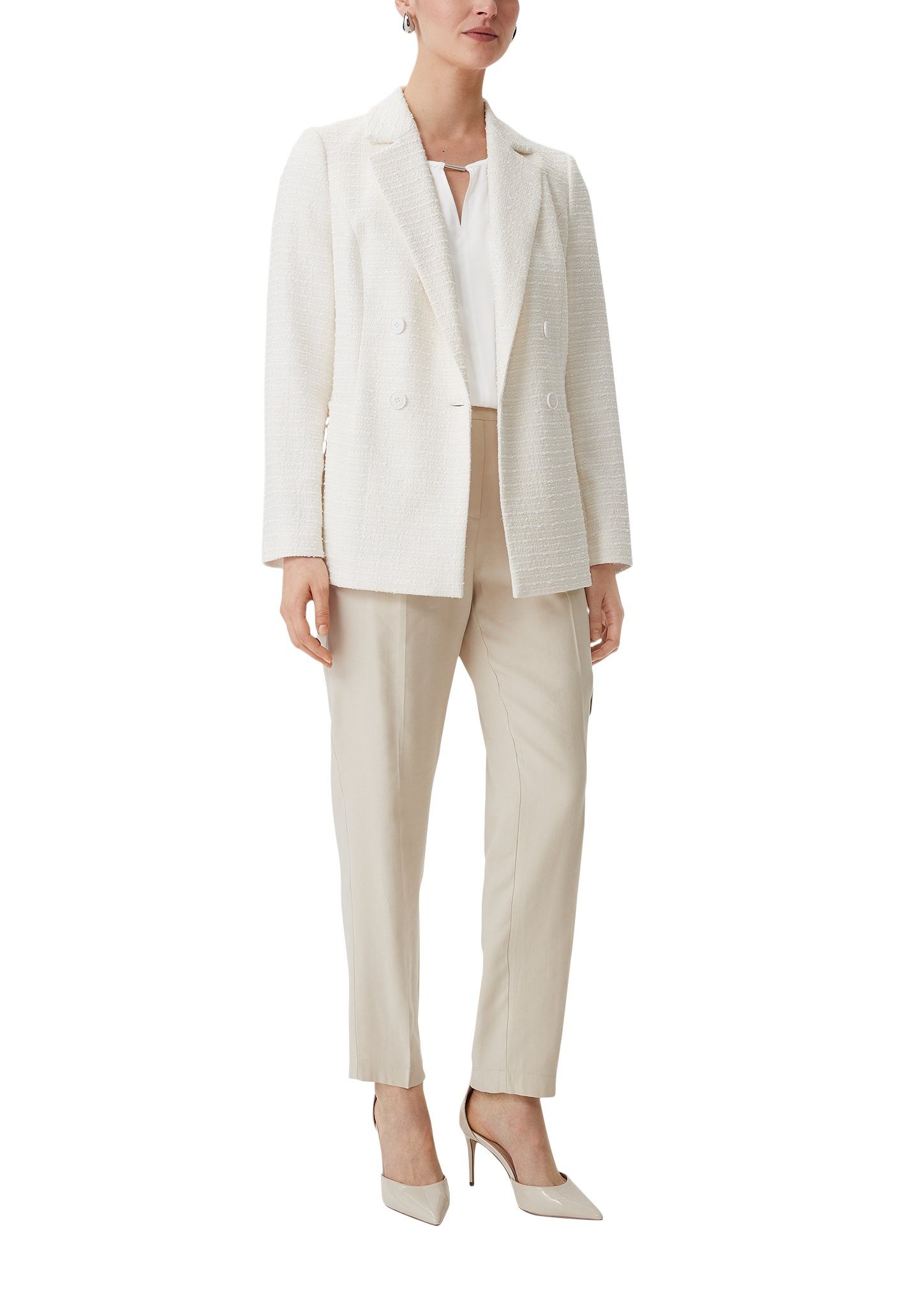 Comma Satijnen blouse met extra v-hals