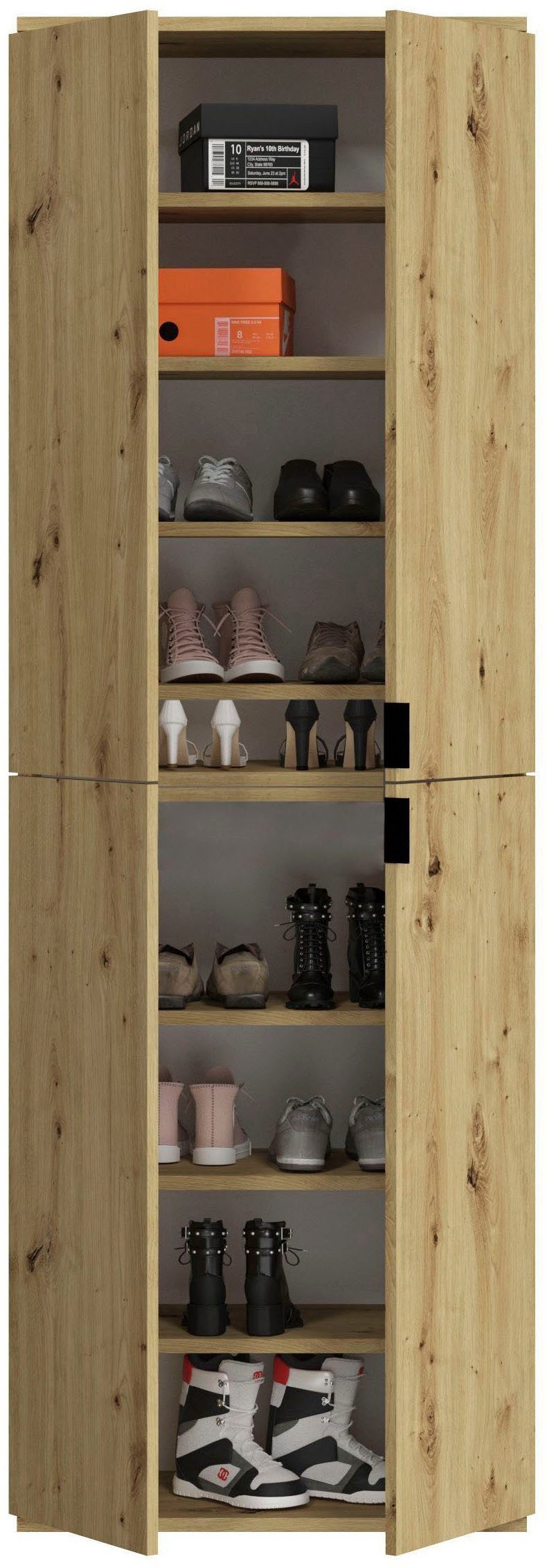 INOSIGN Halmeubelset Trondheim, Breedte 152 cm, 5-delig, bestaande uit: 2x garderobekast, 1 commode, 1 kledingstang, 1 legplank (set, 4-delig)