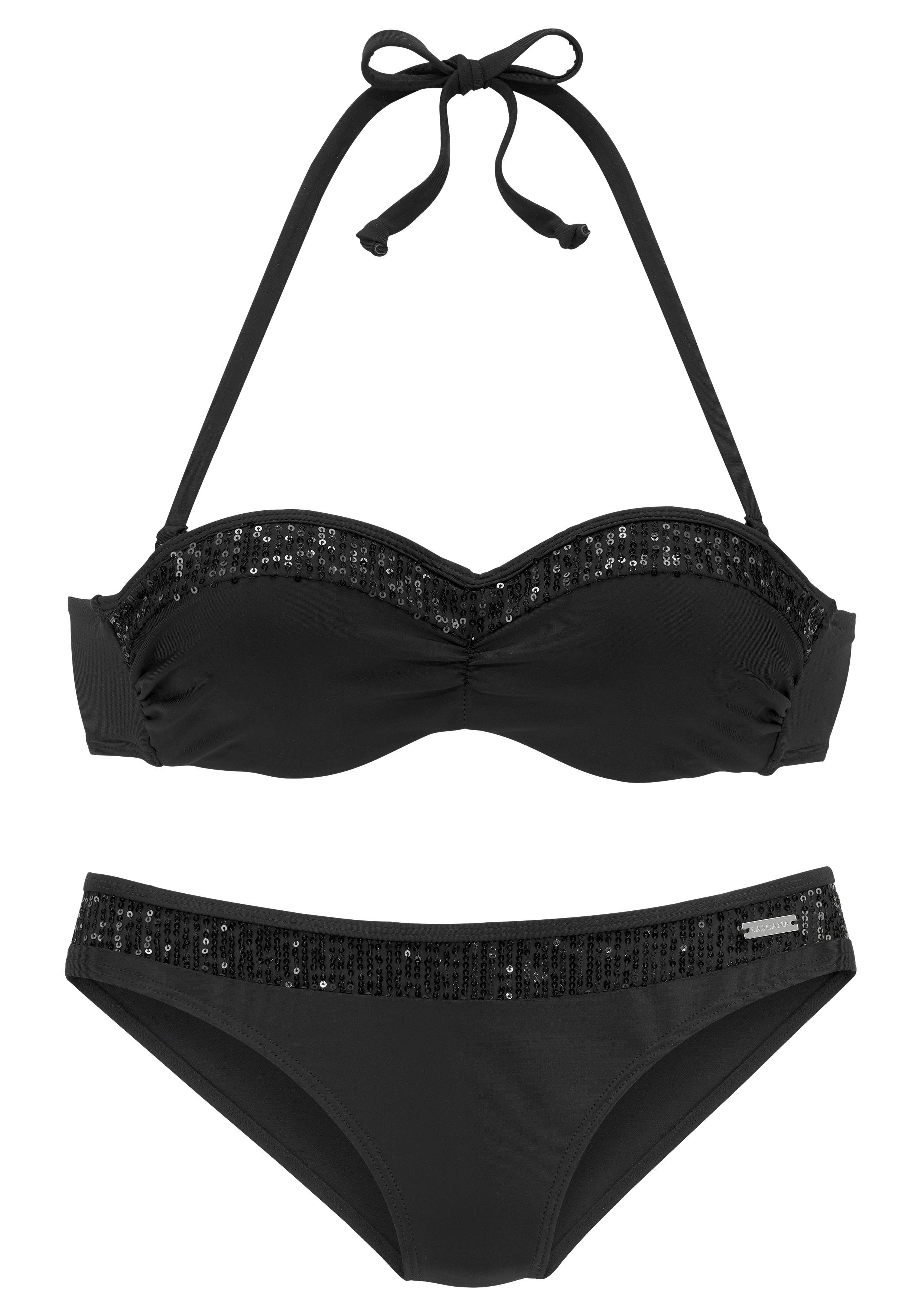 Bruno Banani Beugelbikini in bandeaumodel met pailletten