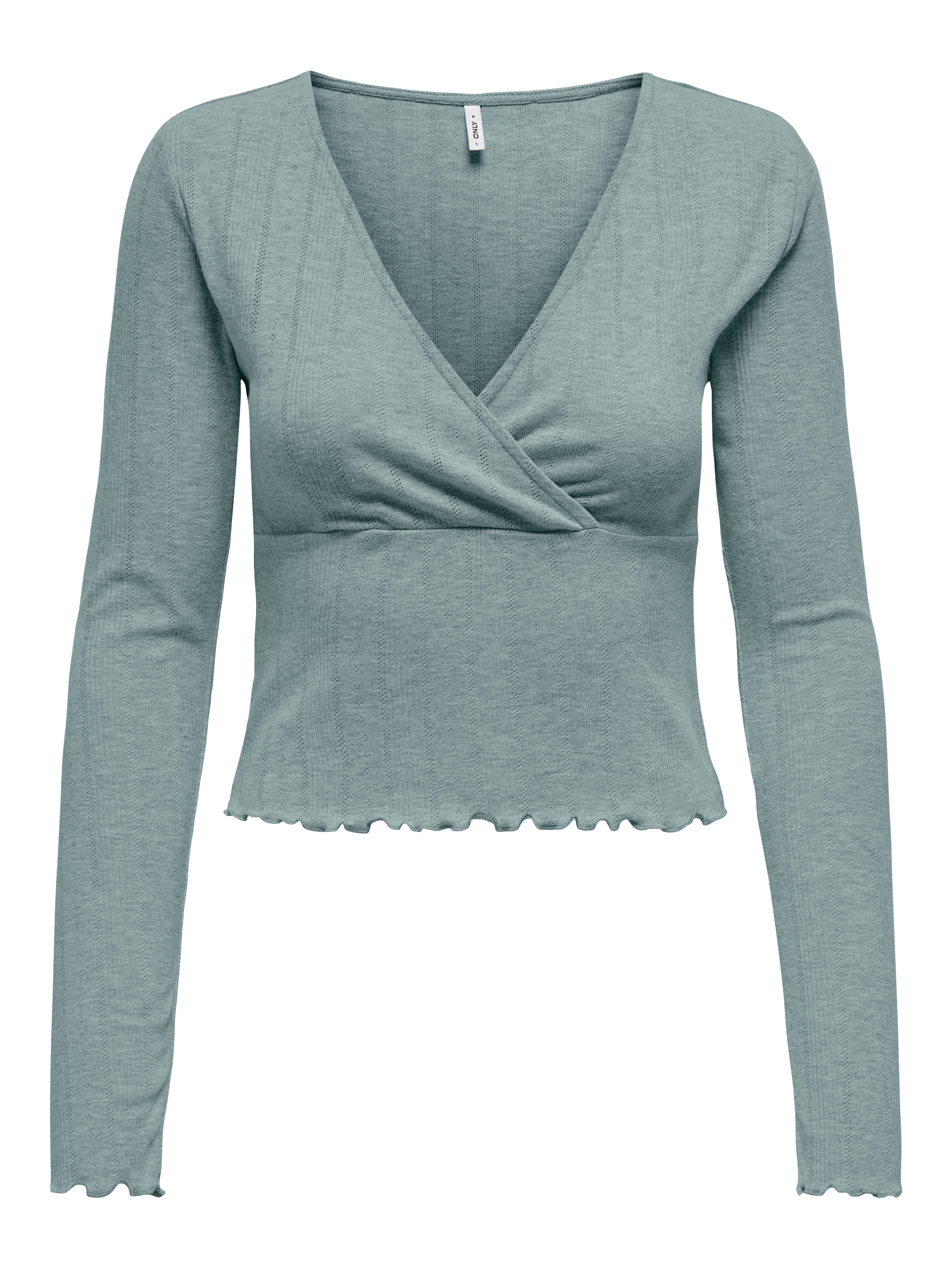 Only Shirt met lange mouwen ONLCARLOTTA L/S WRAP TOP JRS
