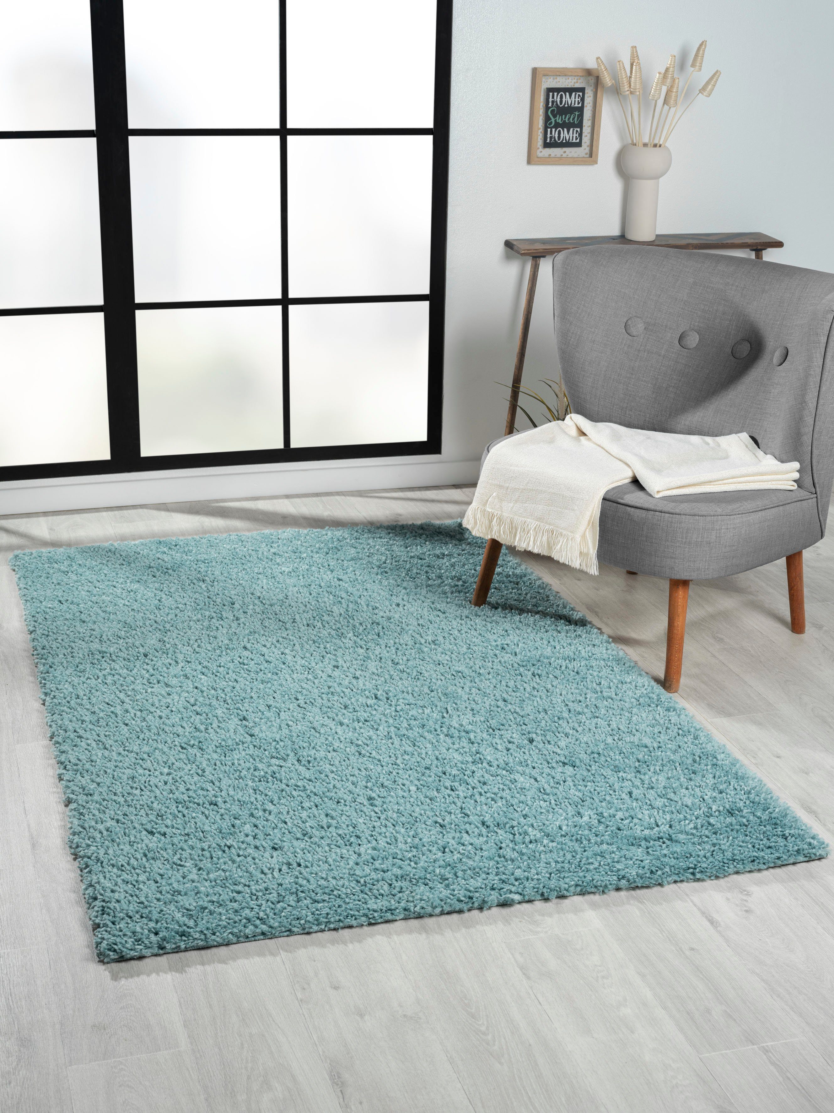 Myflair Möbel & Accessoires Hoogpolig vloerkleed My Shaggy Shaggy, uni-kleuren, licht glanzend, microvezel, extra fluffy