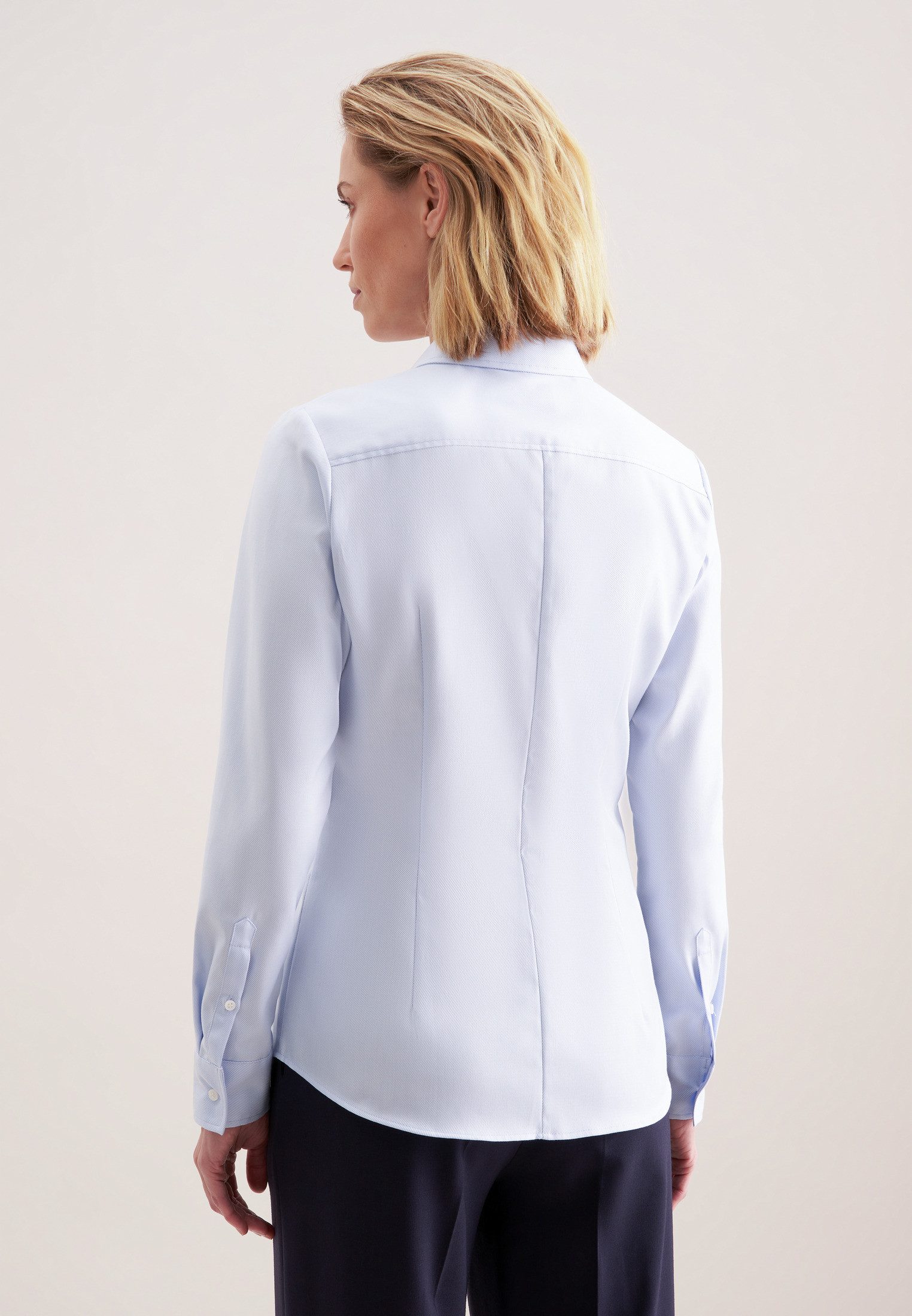 seidensticker Overhemdblouse Zwarte roos Lange mouwen kraag uni