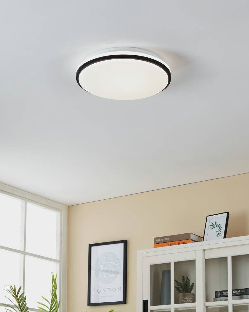 EGLO Plafondlamp PINETTO Plafondlamp, wandlamp, lamp plafond voor badkamer, IP44, Ø 34 cm (1 stuk)