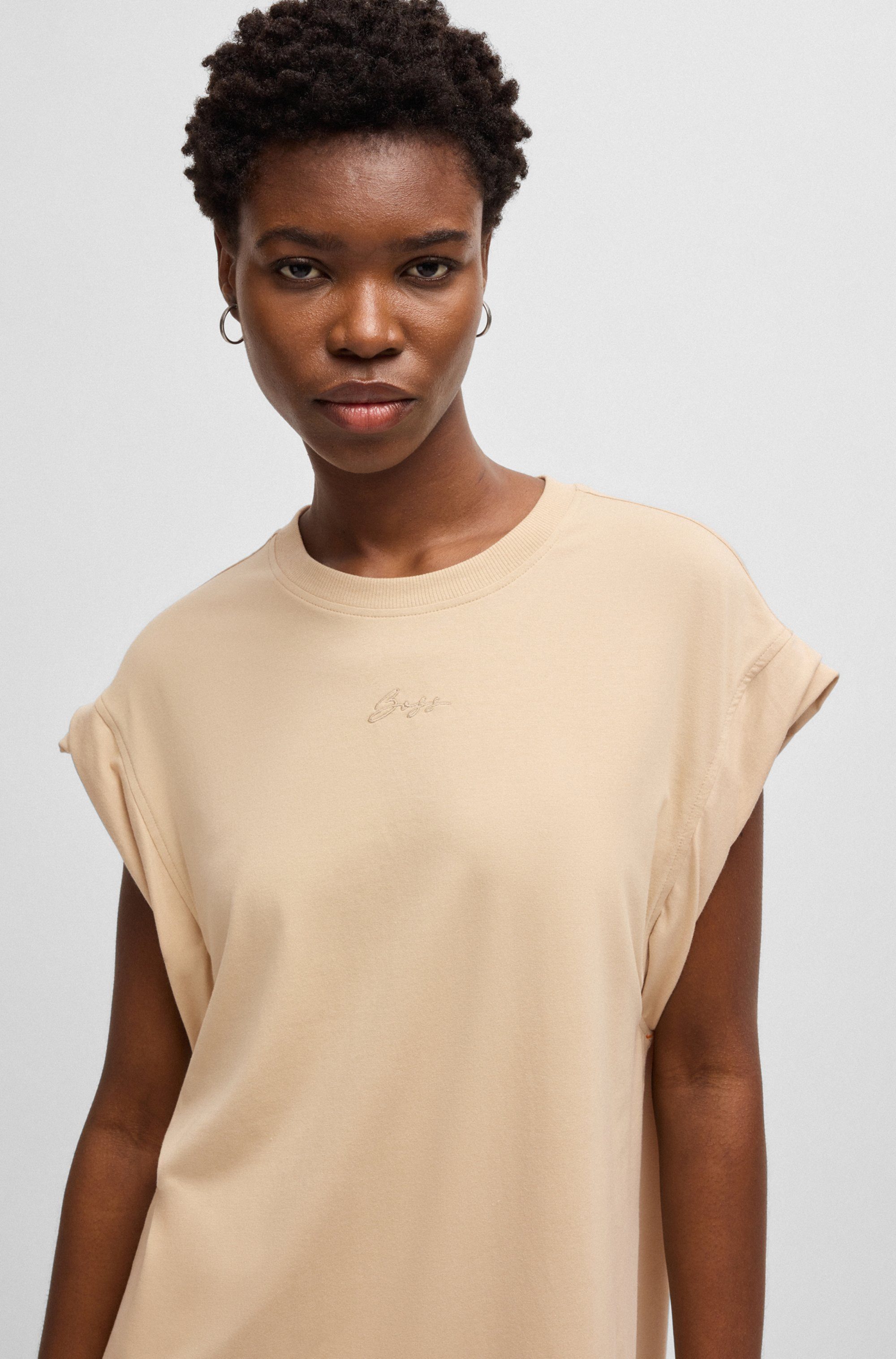 Boss Orange Jerseyjurk Edress Premium Damesmode met openingen, logo-opdruk
