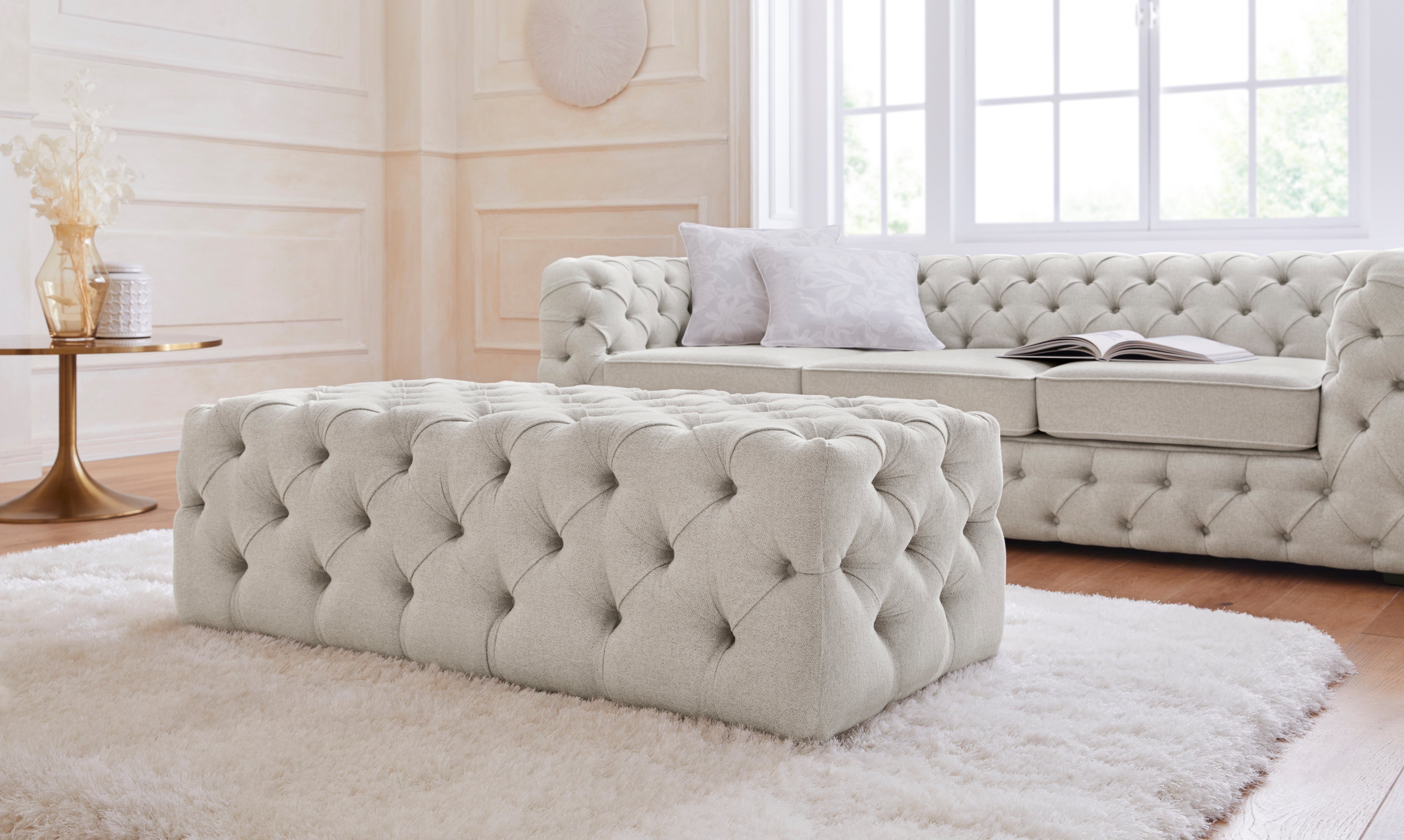 Home affaire Hocker Kalina met klassieke chesterfield-capitonnage