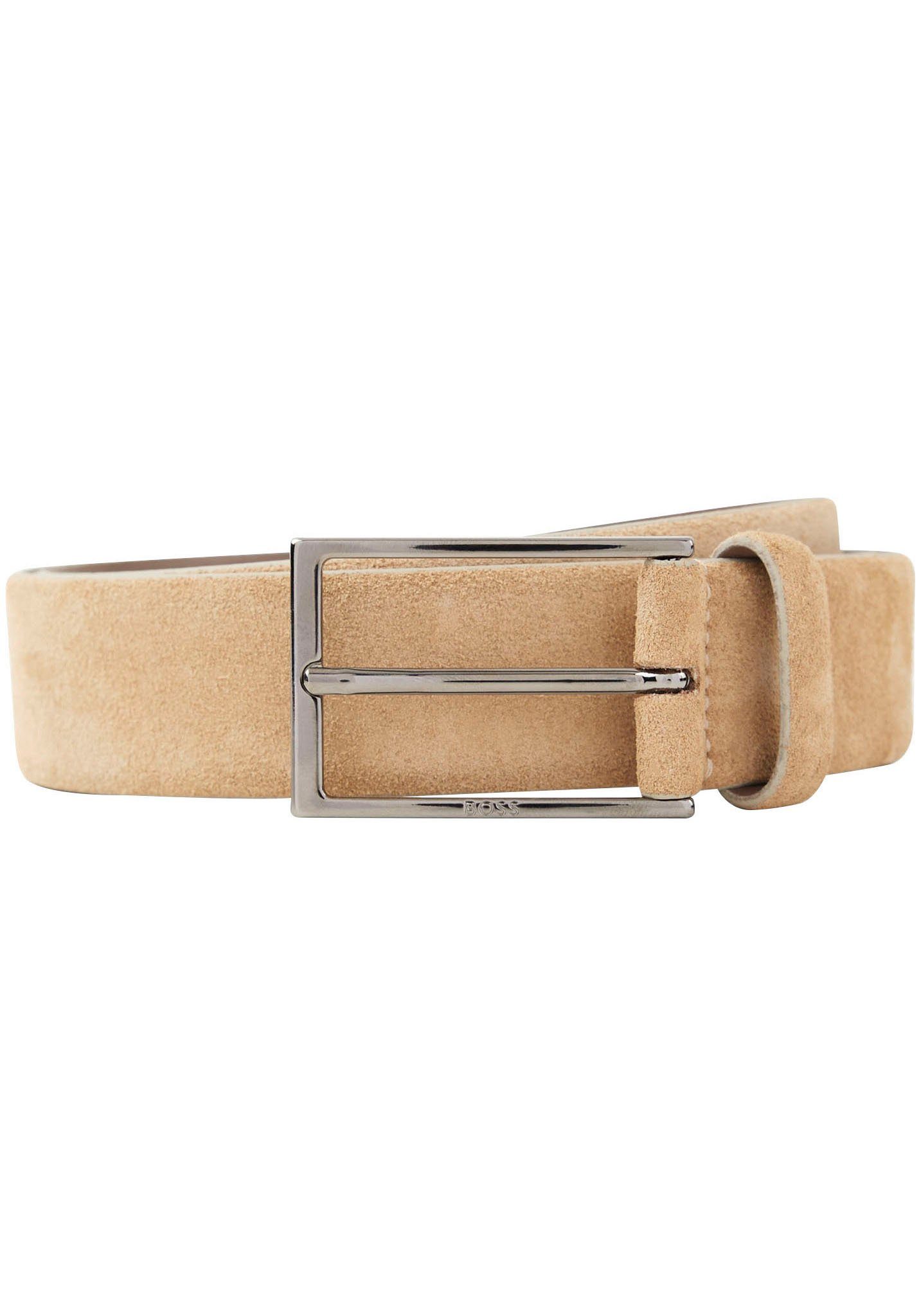 Boss Leren riem Calindo van suedeleer met metalen logo-sluiting