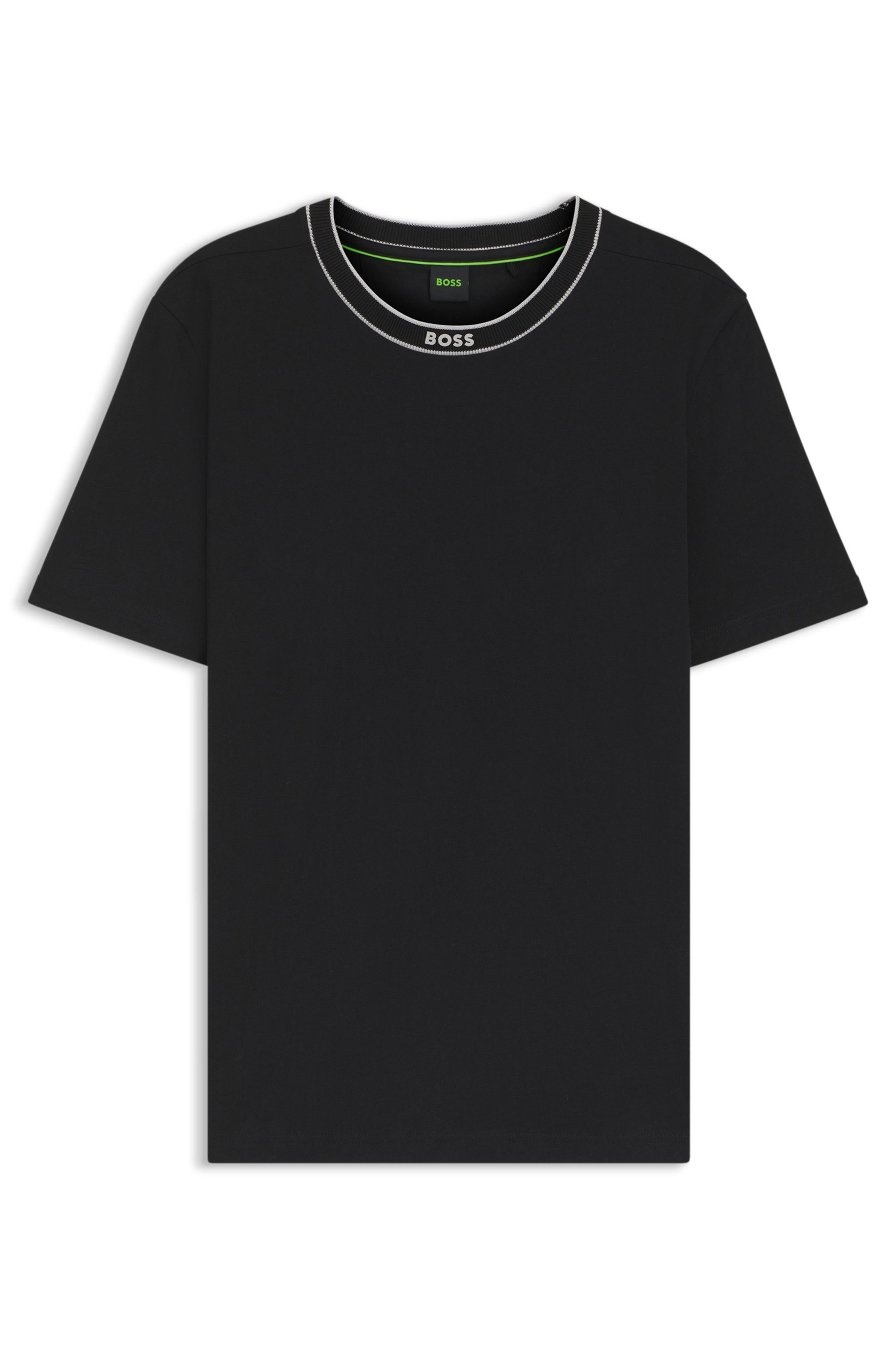 BOSS GREEN T-shirt Thee met streepdetail bij de hals