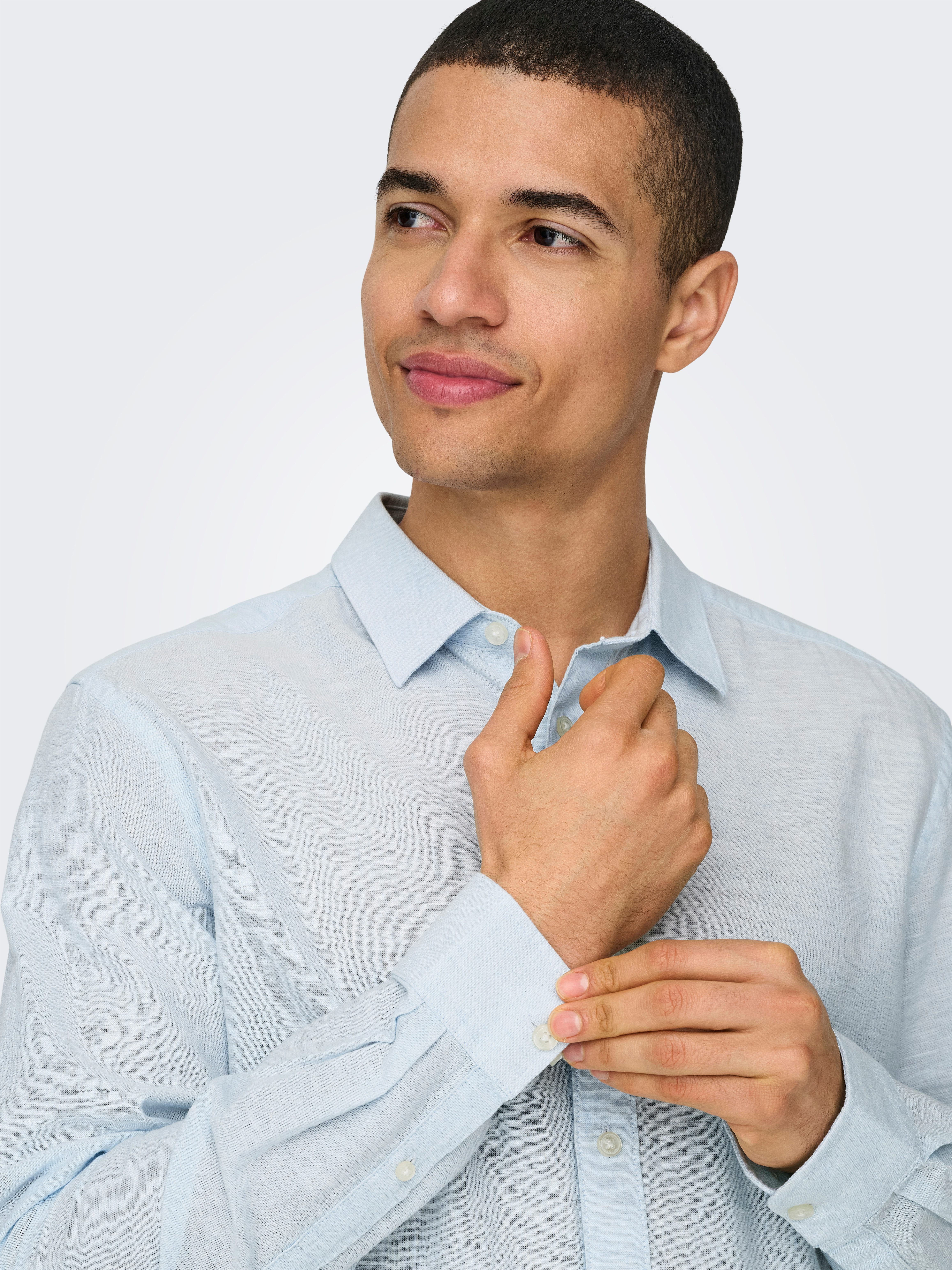 ONLY & SONS Overhemd met lange mouwen ONSCAIDEN LS SOLID LINEN SHIRT NOOS