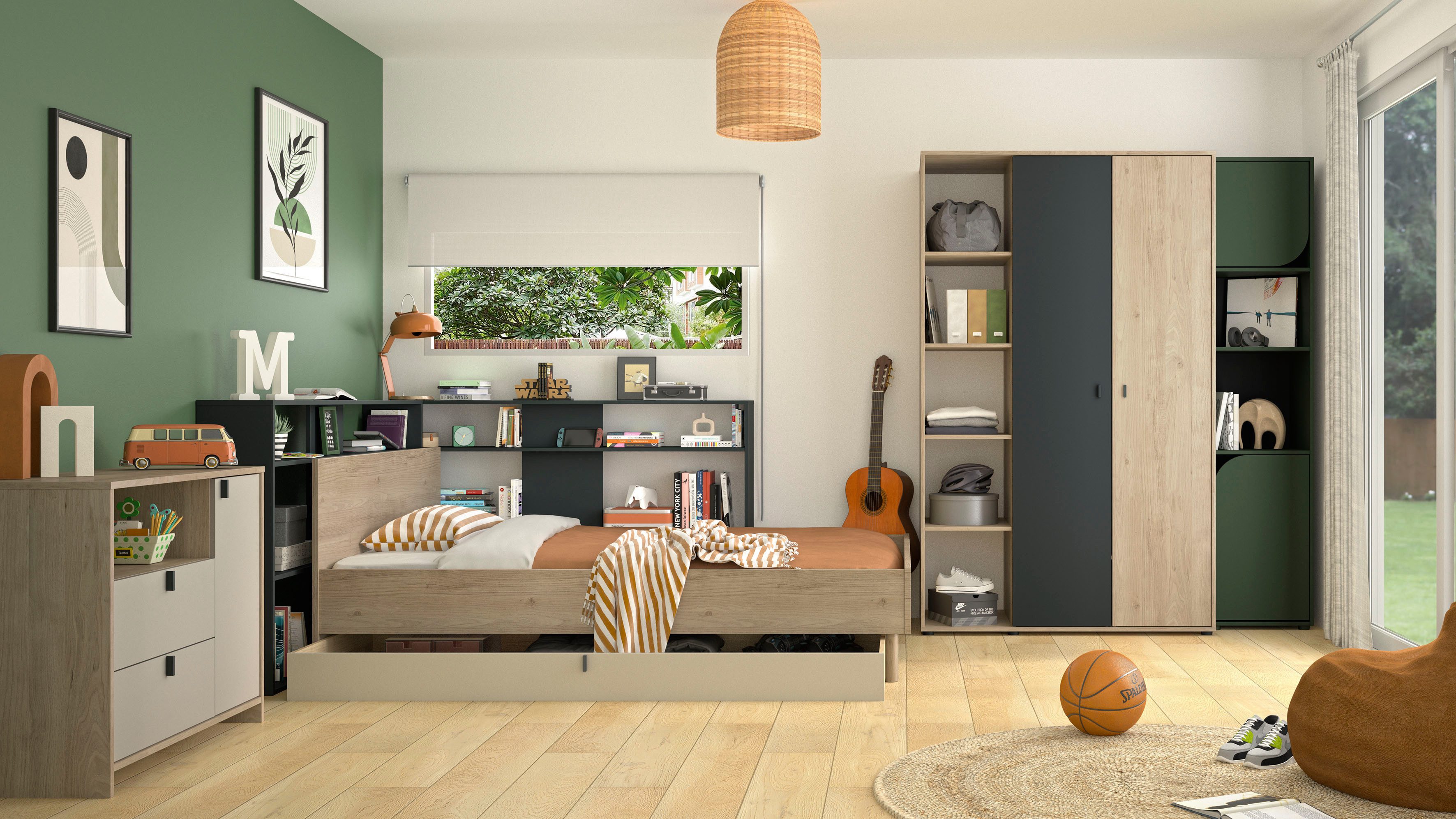 Gami Kinderledikant RITMO Een modern bed dat zich aan elk interieur aanpast