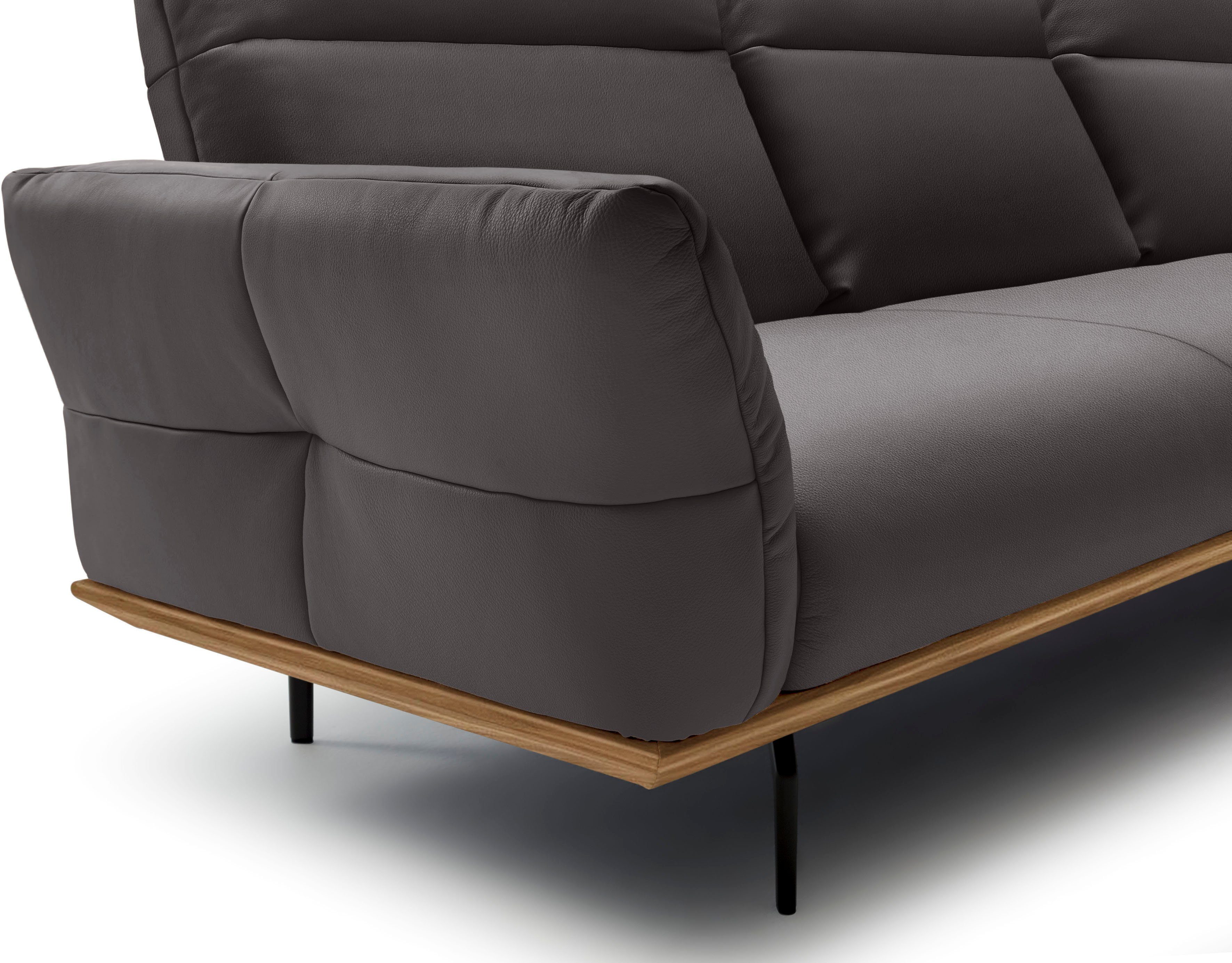 Creation BY ROLF BENZ Hoekbank CR.460 Sokkel in walnotenhout, onderstel in umbra grijs, breedte 338 cm