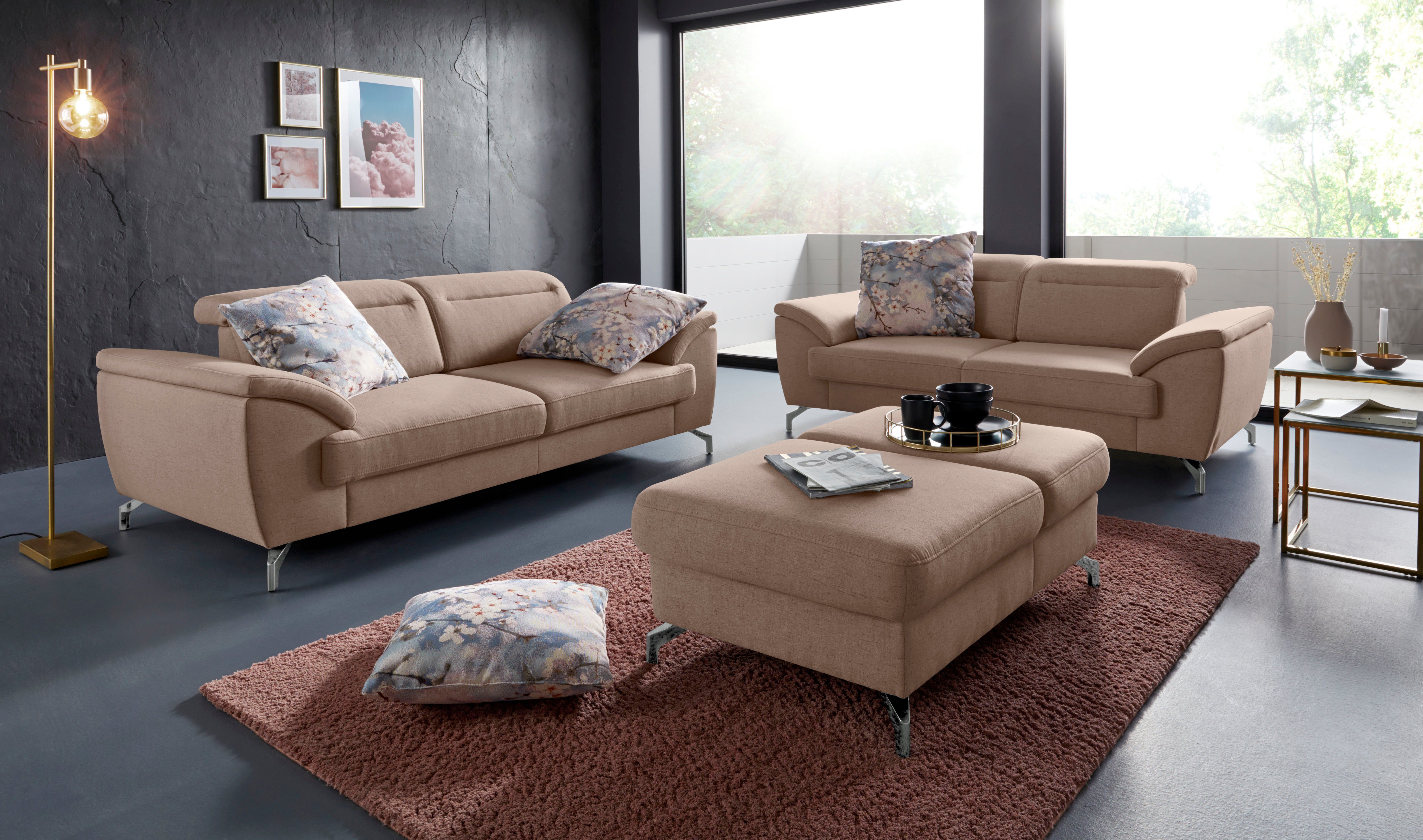 sit&more Hocker Percy Poothoogte 12 cm, met inklapfunctie, naar keuze in 2 pootkleuren