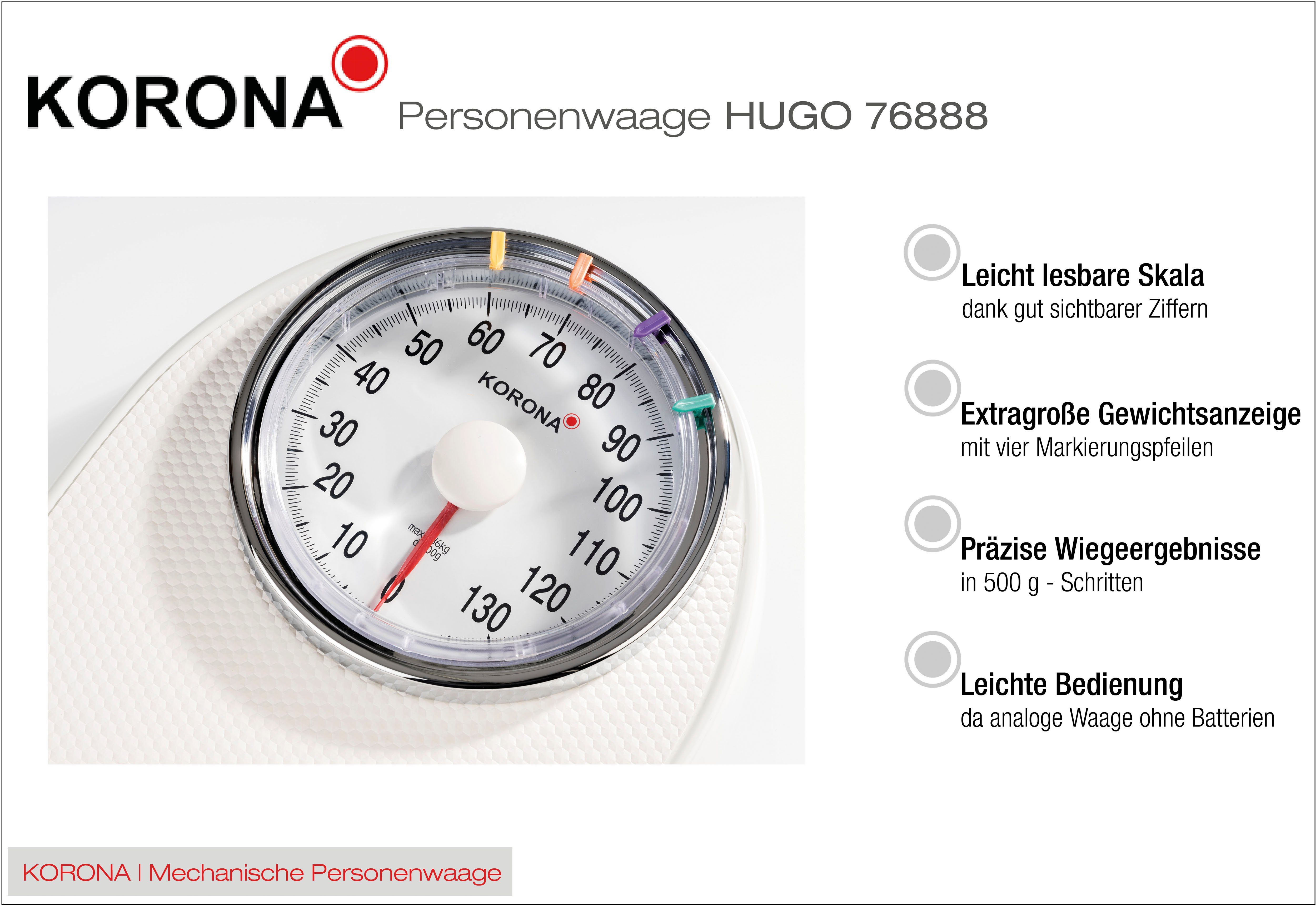 KORONA Personenweegschaal 76888 Hugo zeer groot platform en display