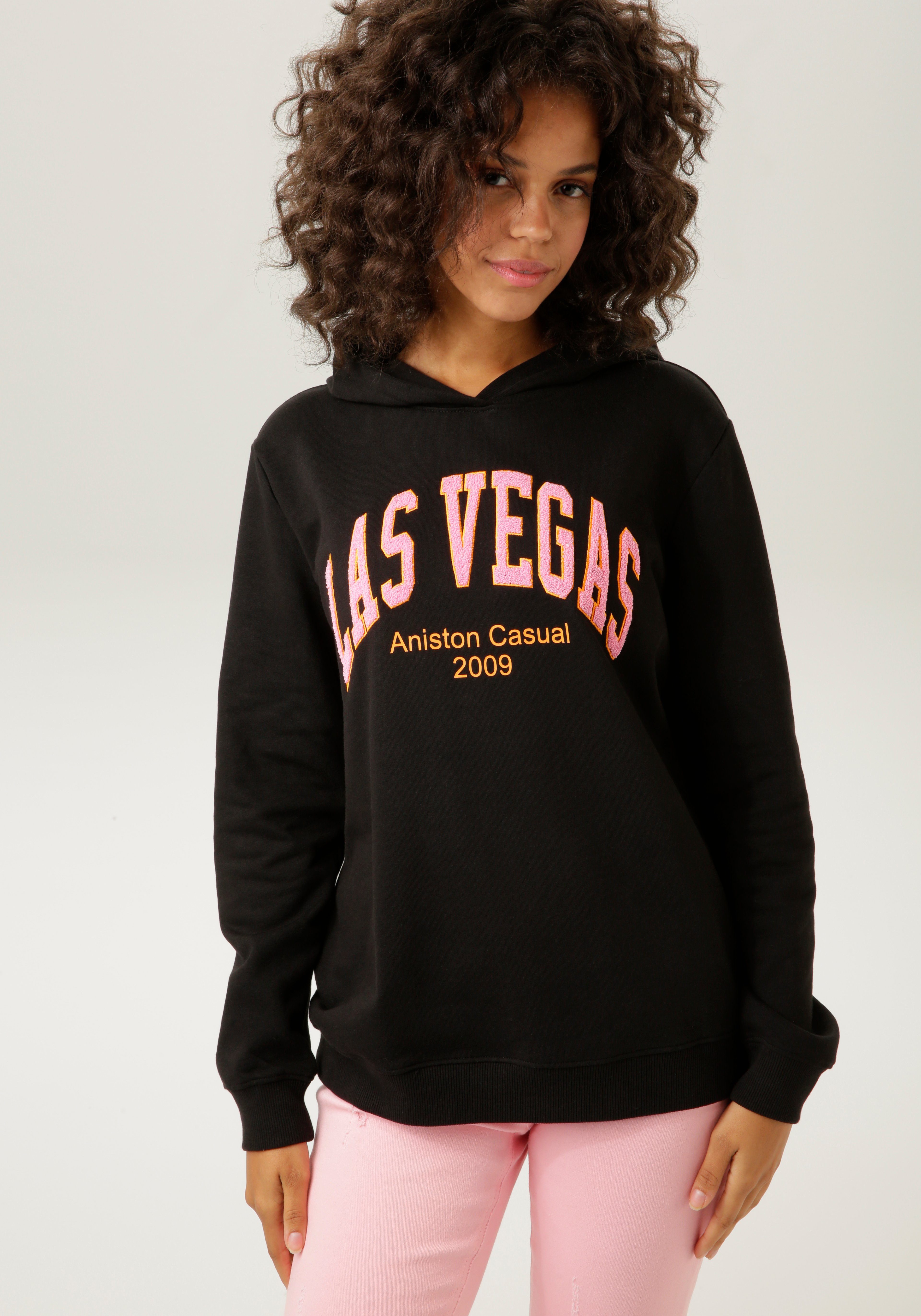 Aniston CASUAL Sweatshirt met geborduurd "las vegas" detail