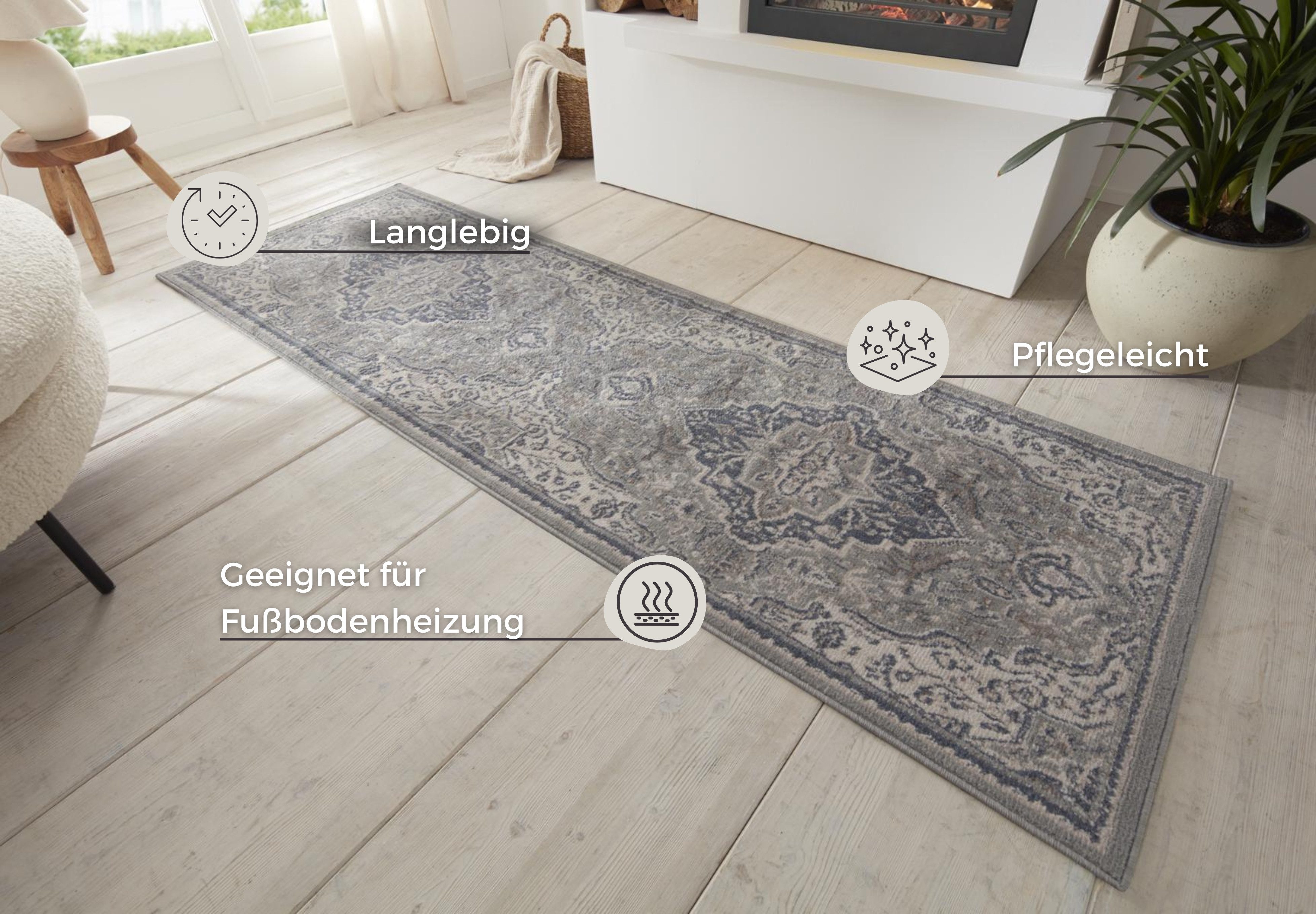 HANSE Home Vloerkleed Orken Korte pool, loper, oriënt, vintage, woonkamer, slaapkamer, eetkamer