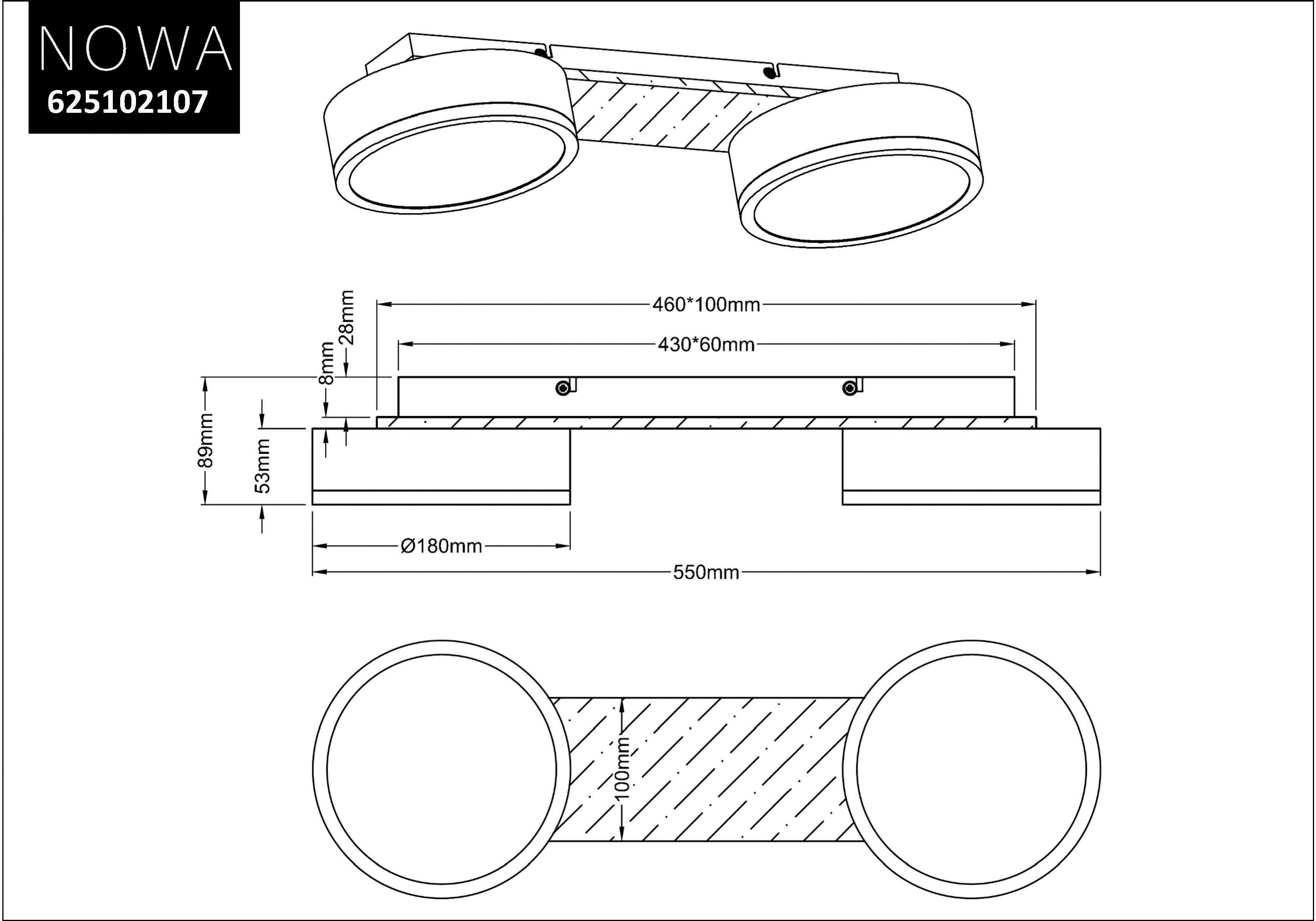 andas Led-plafondlamp Fjälla Dimbaar, 3-niveaus schakelbaar, dimbaar via wandschakelaar (1 stuk)