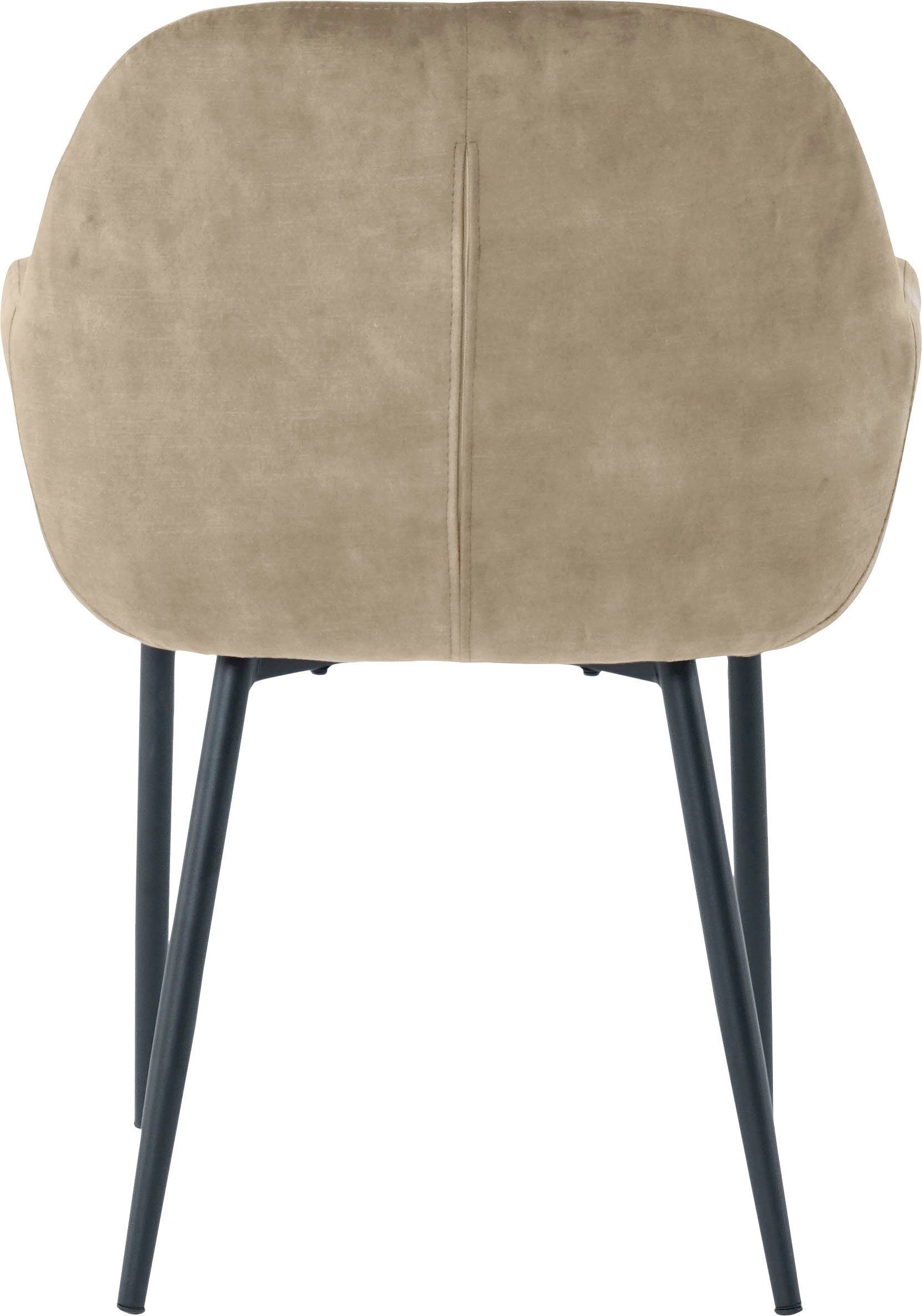 SIT Stoel met armleuningen glamoureuze bekleding in fluwelige look (set, 2 stuks)