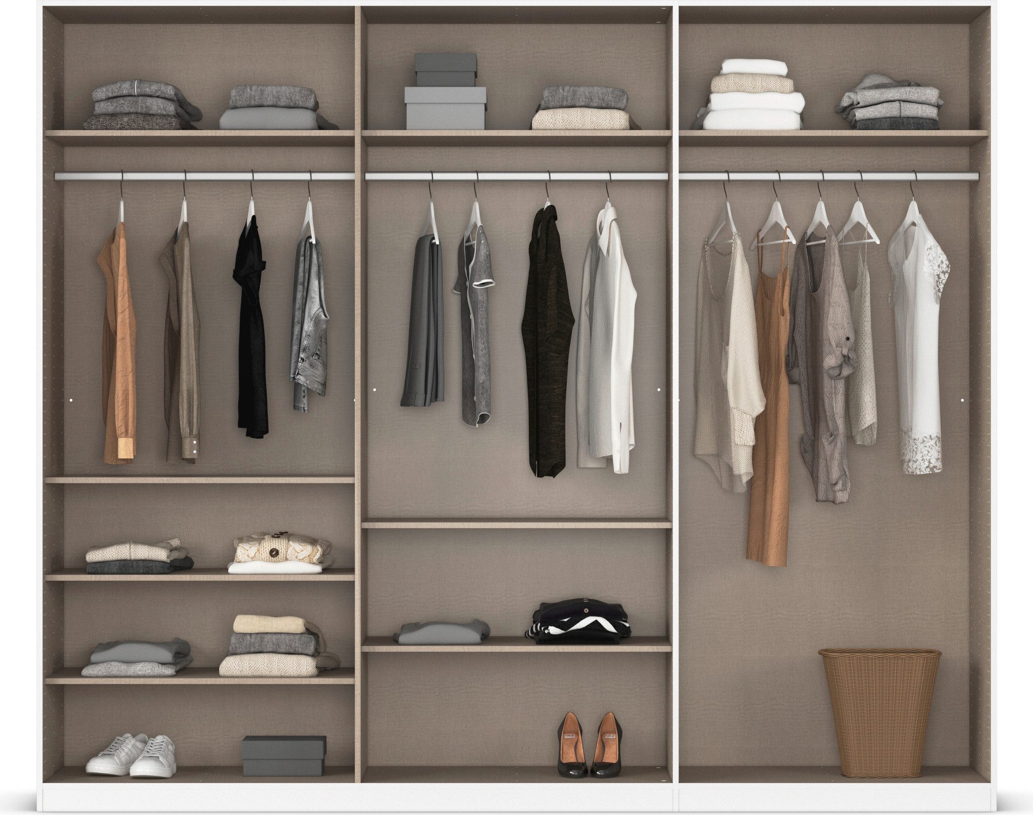 rauch Draaideurkast Kledingkast kast garderobe AGORDO met decor- of hoogglansfront doordachte binnenuitrusting, in 6 breedtes en 2 hoogtes made in germany
