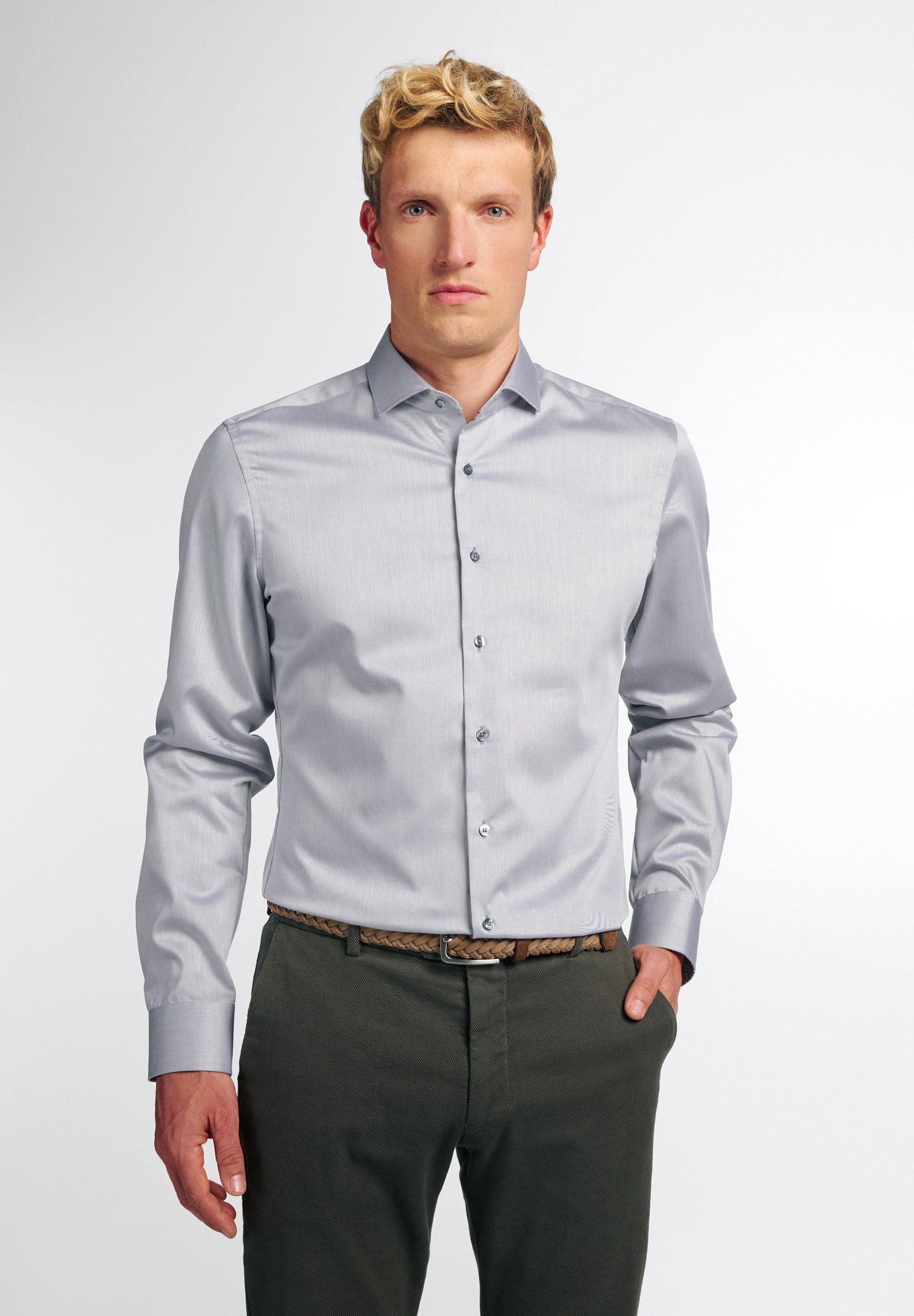 Eterna Overhemd met lange mouwen Slim fit NON IRON (strijkvrij) heren overhemden maat 39