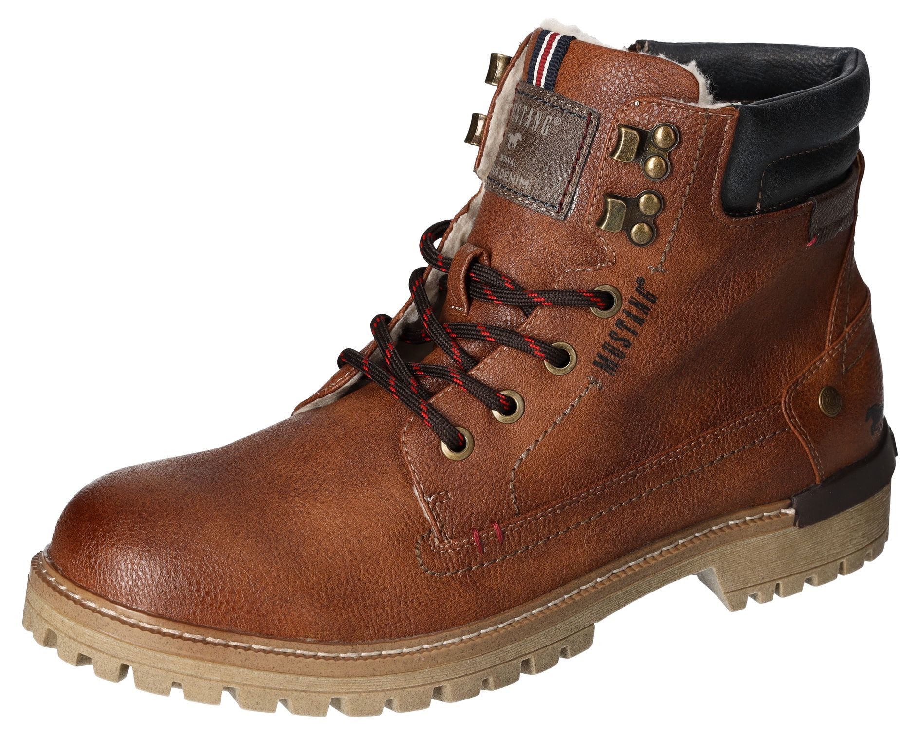 Mustang Shoes Winterlaarzen lace-up boots, ankle boots, worker boots, contrast trim, logo patch