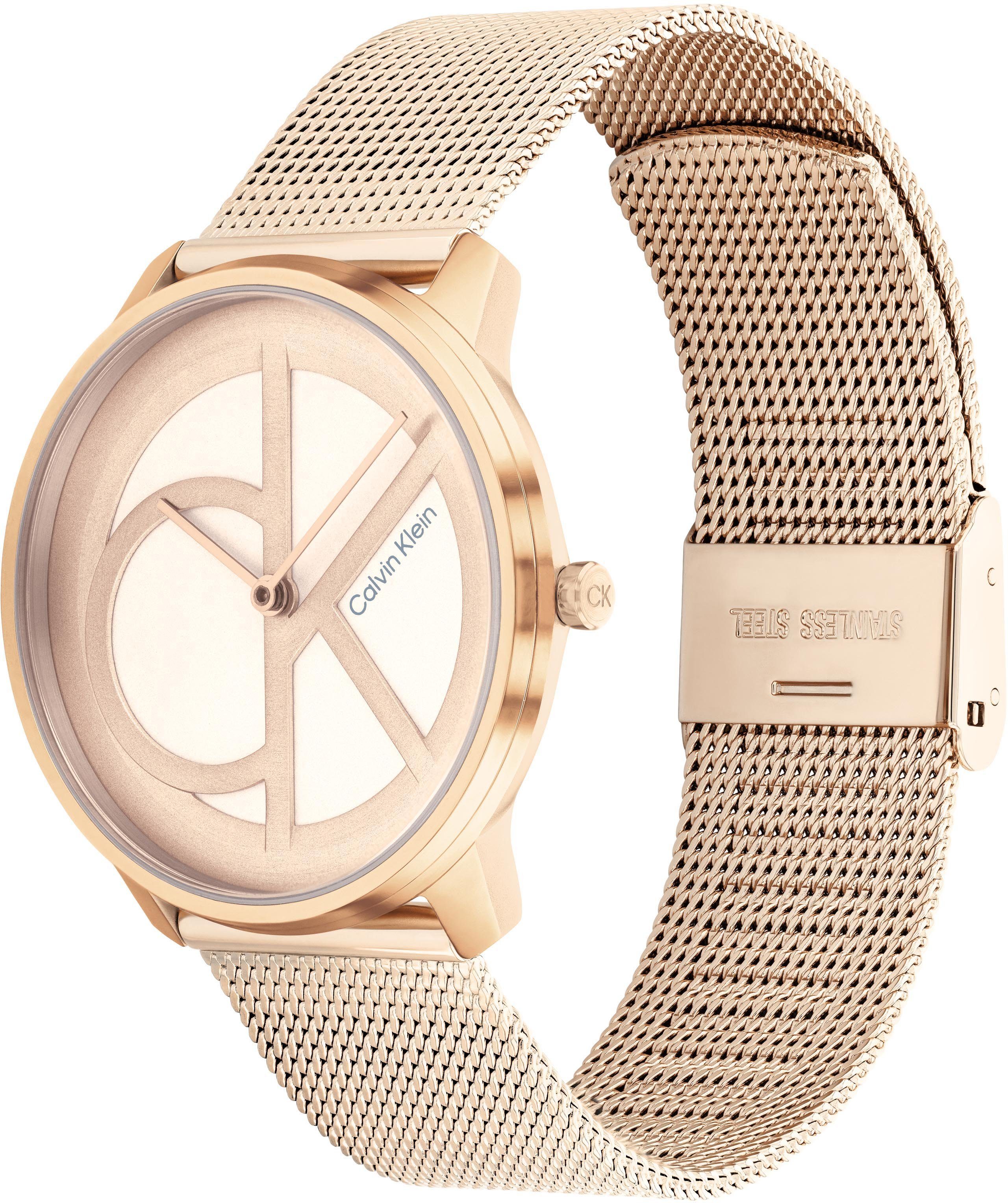 Calvin Klein Kwartshorloge CK ICONIC 35 mm Polshorloge, dameshorloge, mineraalglas, roestvrijstalen armband
