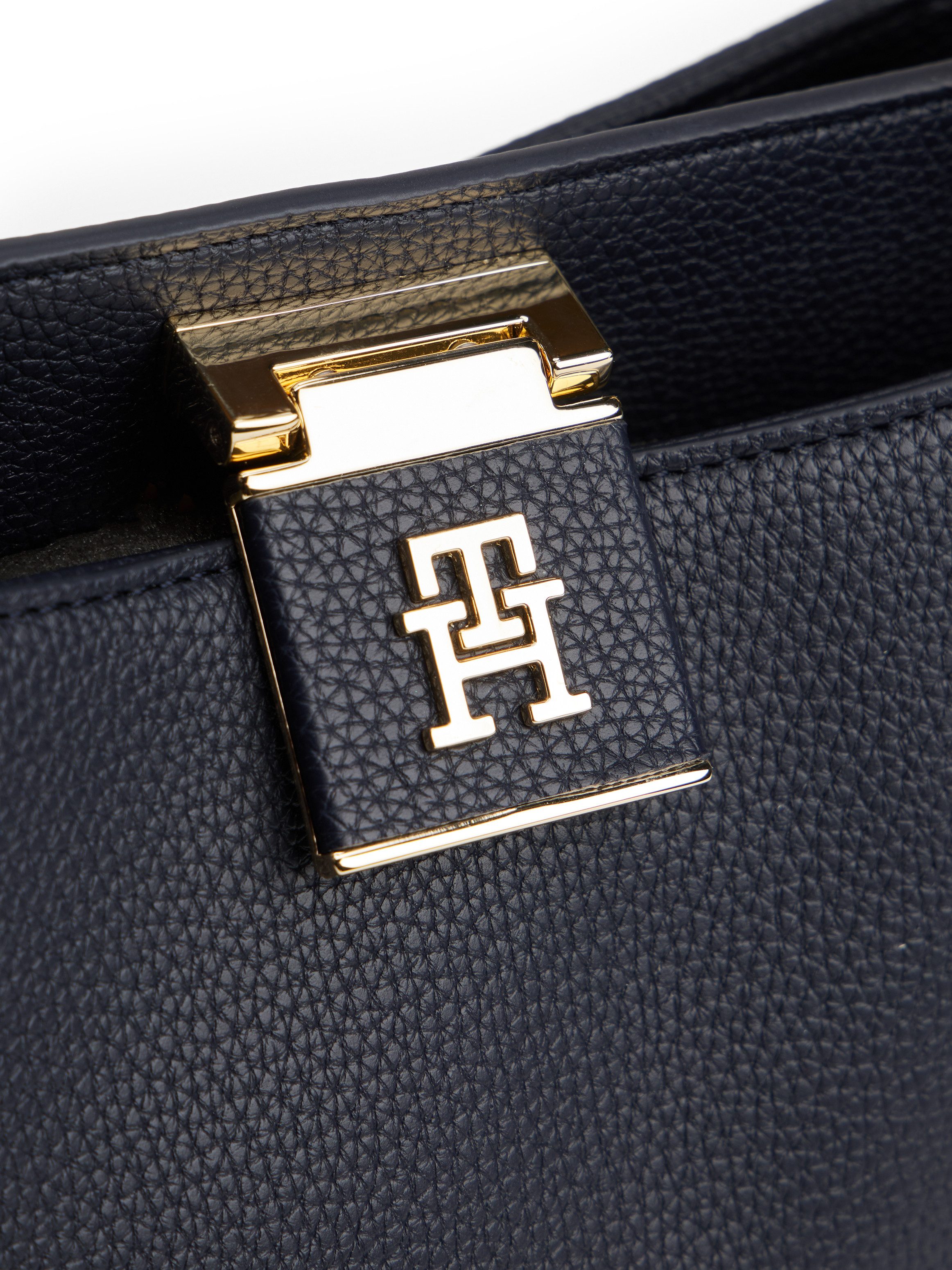 Tommy Hilfiger Tas TH HER MED SATCHEL CORP , dames schoudertas, draagtas met vlagstrepen op de zijkant