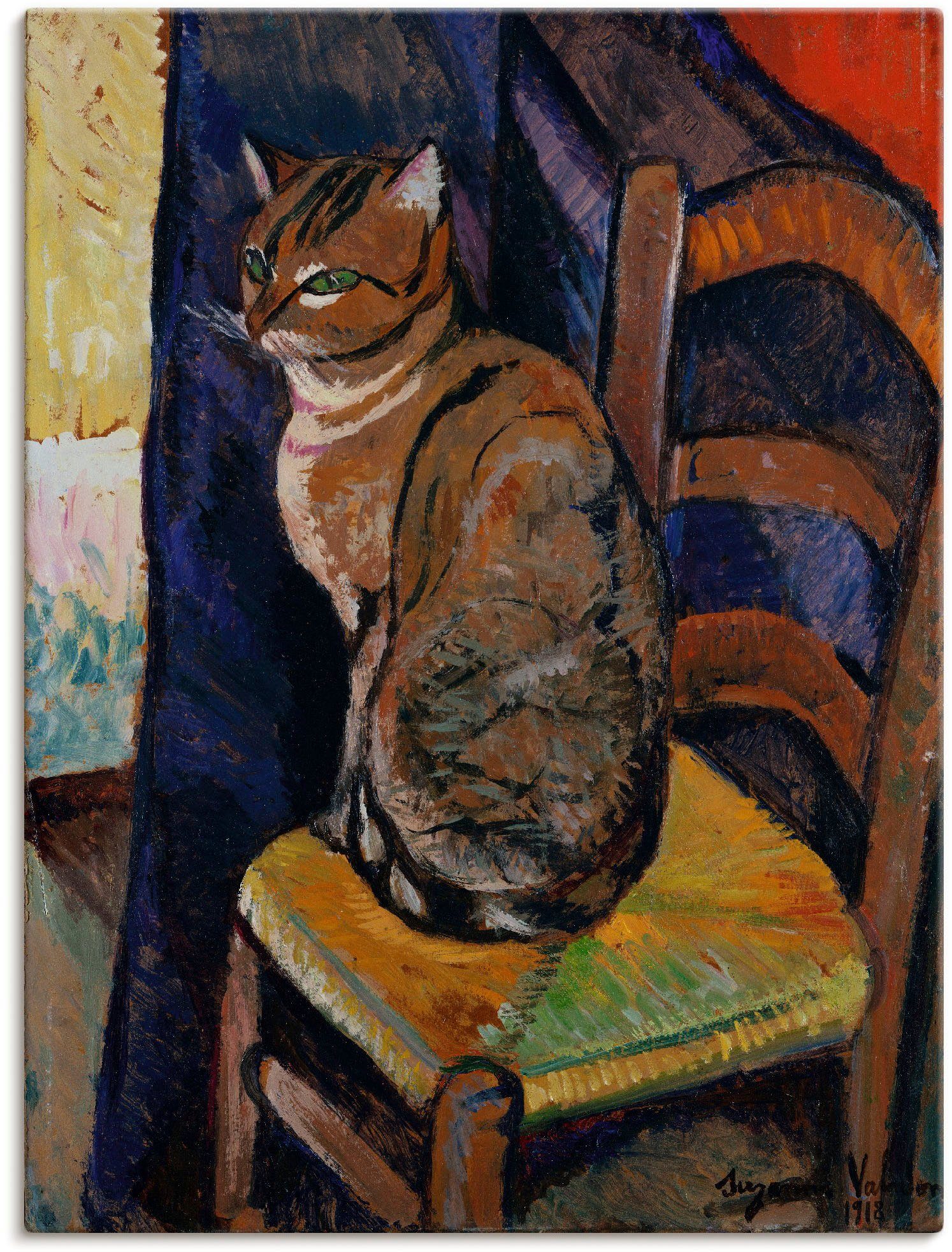 Artland Artprint Tekening stoel zittende kat. in vele afmetingen & productsoorten -artprint op linnen, poster, muursticker / wandfolie ook geschikt voor de badkamer (1 stuk)