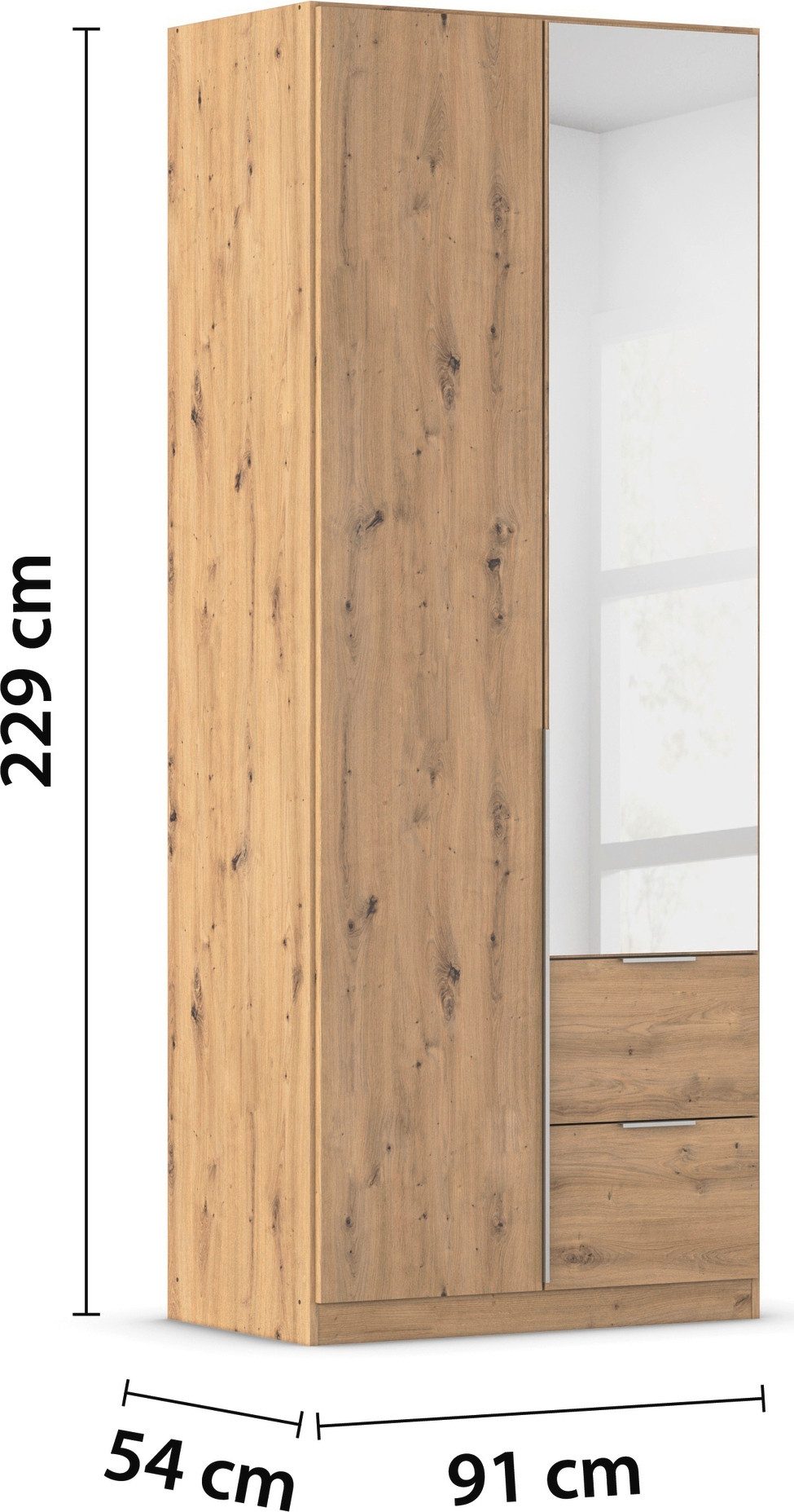 rauch Draaideurkast Kledingkast kast garderobe AGORDO met decor- of hoogglansfront