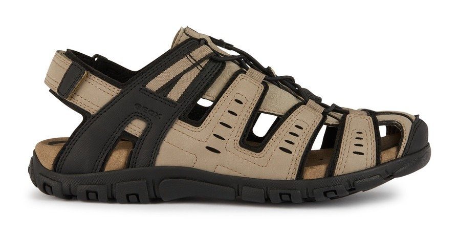 Geox Sandalen UOMO SANDAL STRADA C , zomerschoen, klittenbandschoen, outdoorsandaal, met leren voetbed