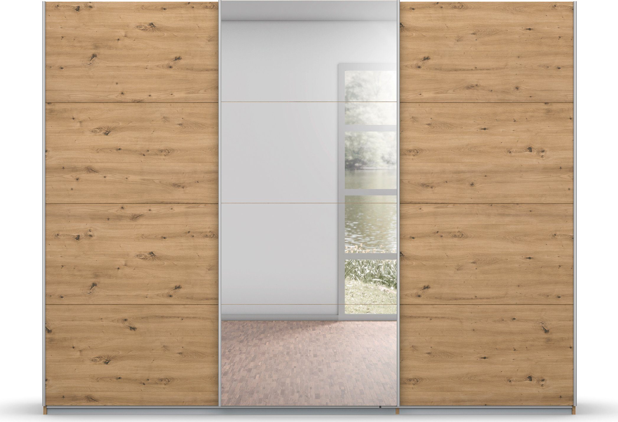 rauch Zweefdeurkast Kledingkast kast garderobe BESTSELLER KOLUNA met spiegel inclusief 2 binnenladen en extra legplanken made in germany