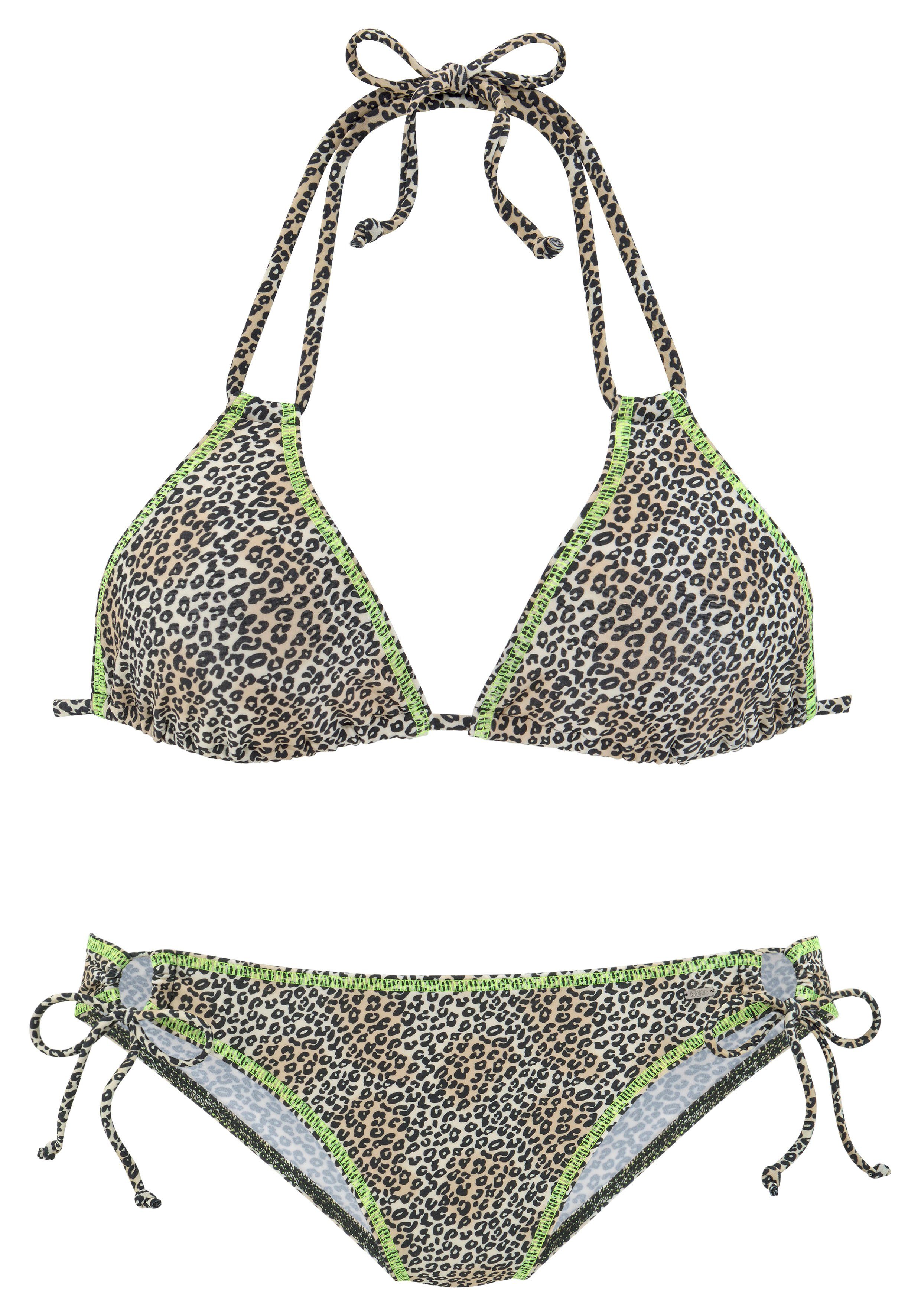 Buffalo Triangelbikini met neonkleurige siernaad