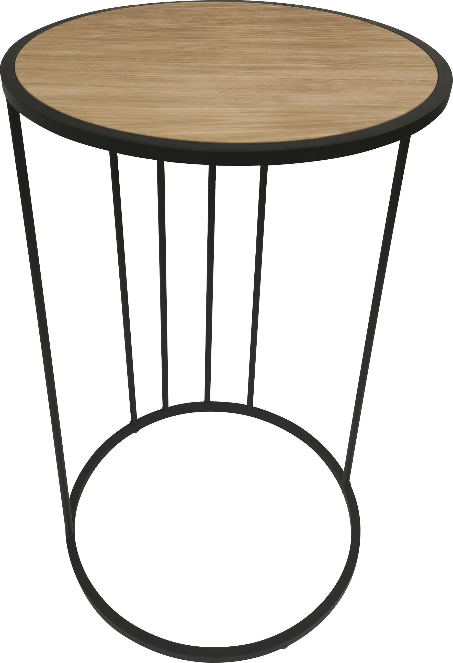 andas Salontafel Porvoo Tafelblad met eikenhout gefineerd, onderstel van metaal