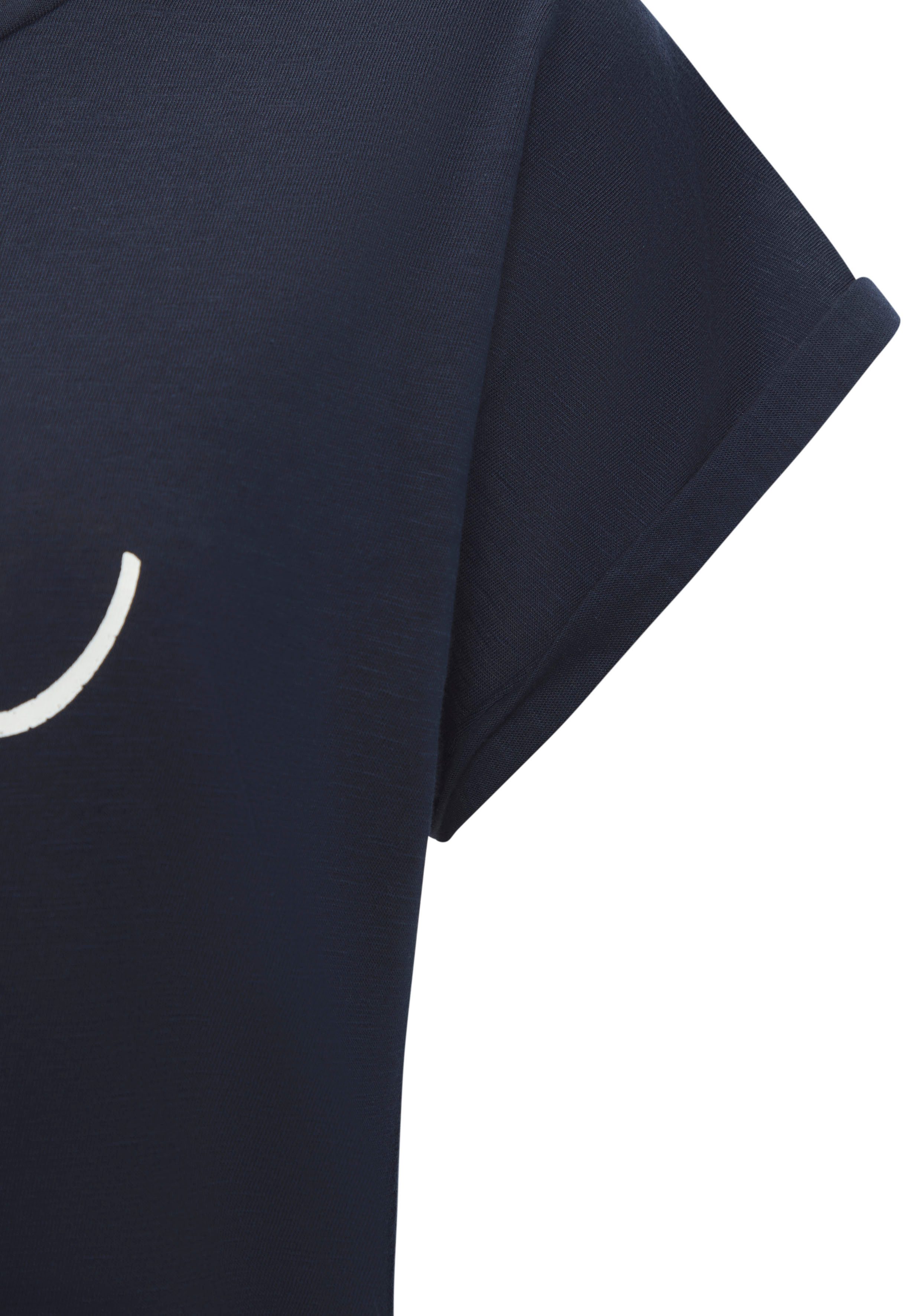 Beachtime T-shirt Met frontprint "Smile" in een zachte katoenkwaliteit