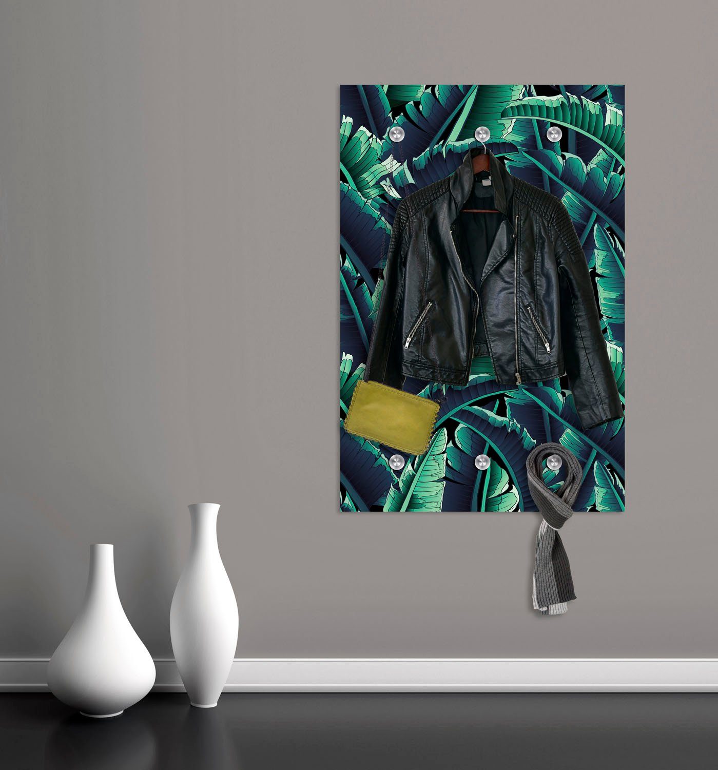 queence Kapstok Junglekleur met 6 haken, 80 x 120 cm