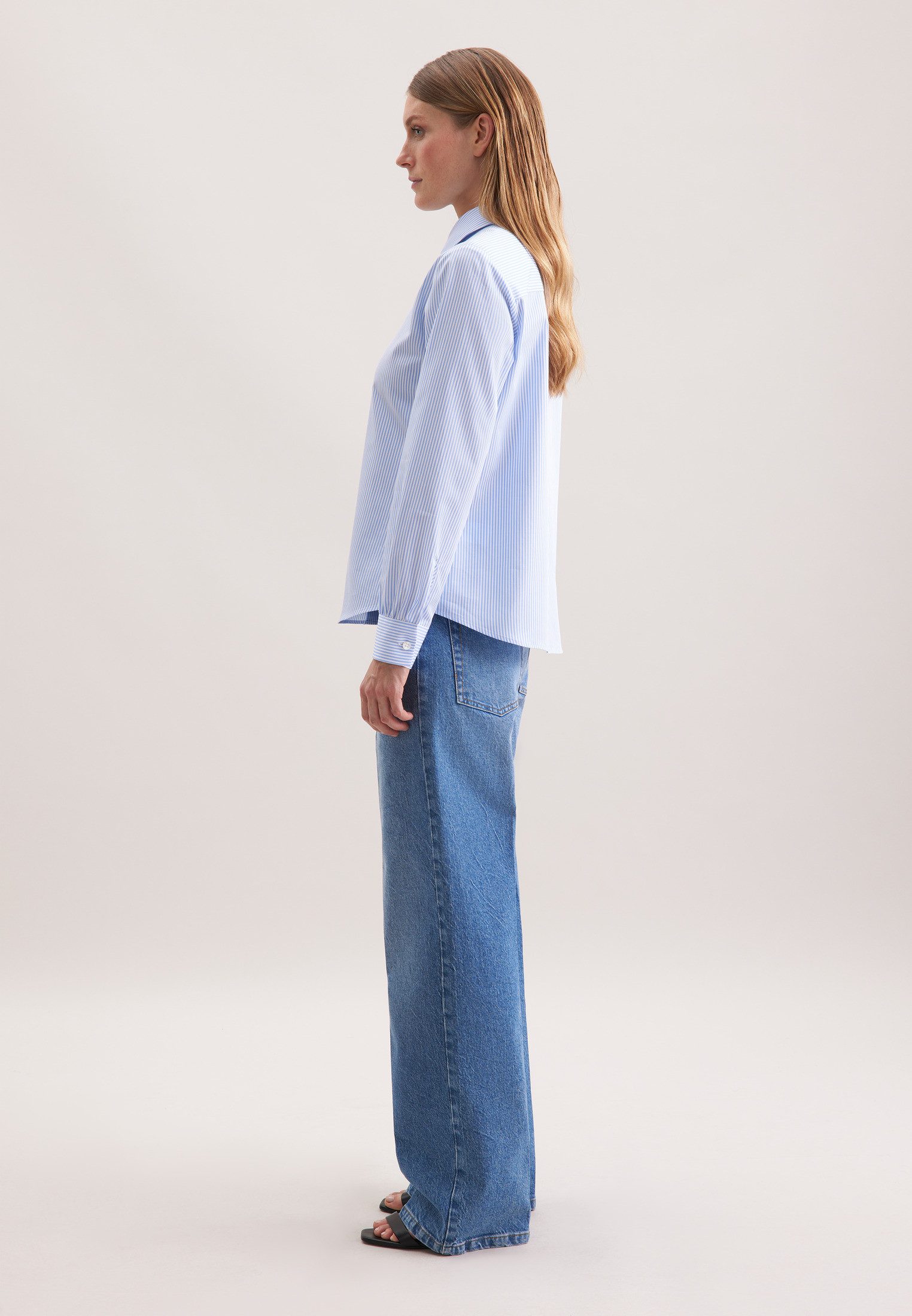 seidensticker Blouse met kraagstrik gestreept